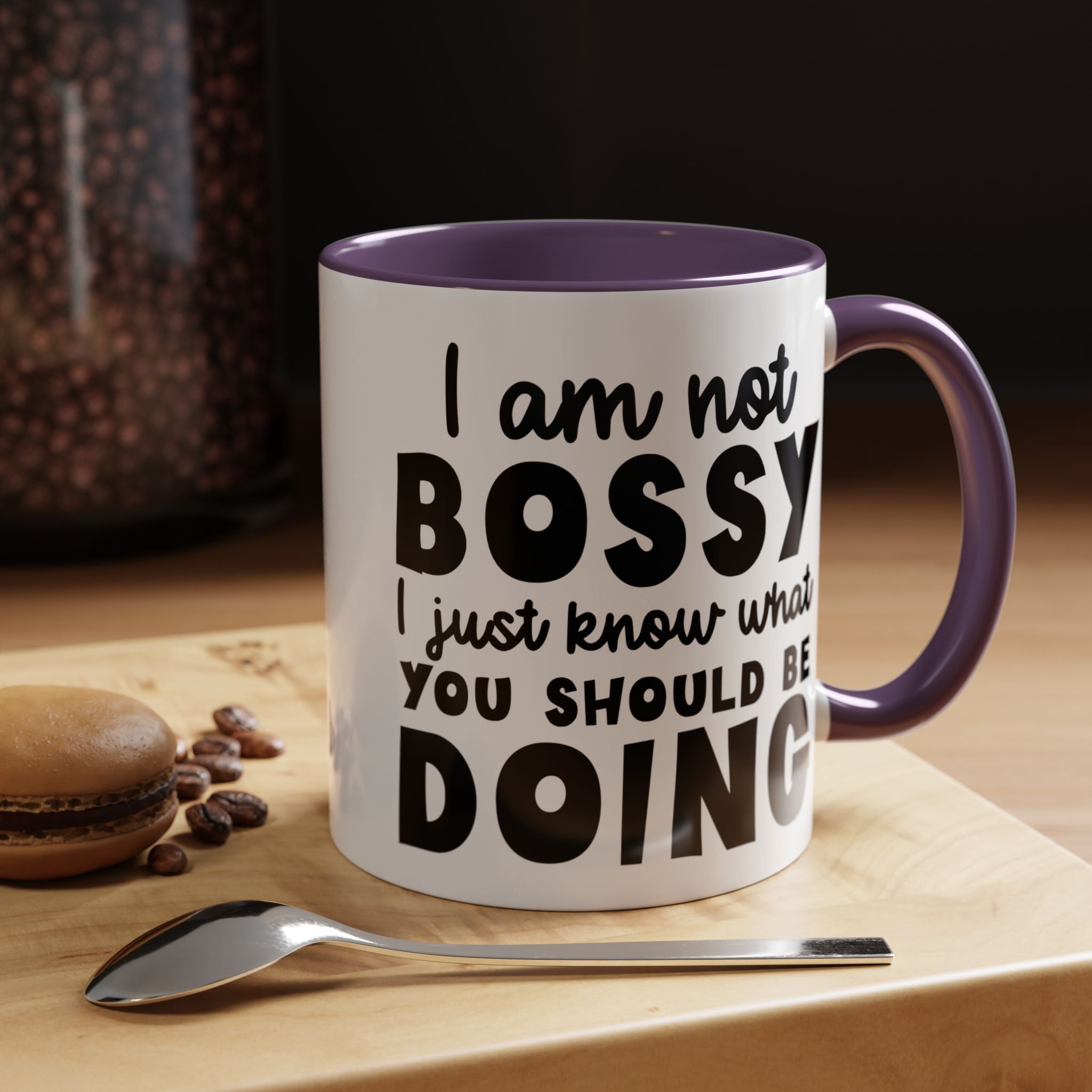 Funny Coffee Mug, Personalized Mug, I am Not Bossy, Just Know What You Should Be Doing, Accent Cup (11, 15oz), Gift Under 20, White Elephant