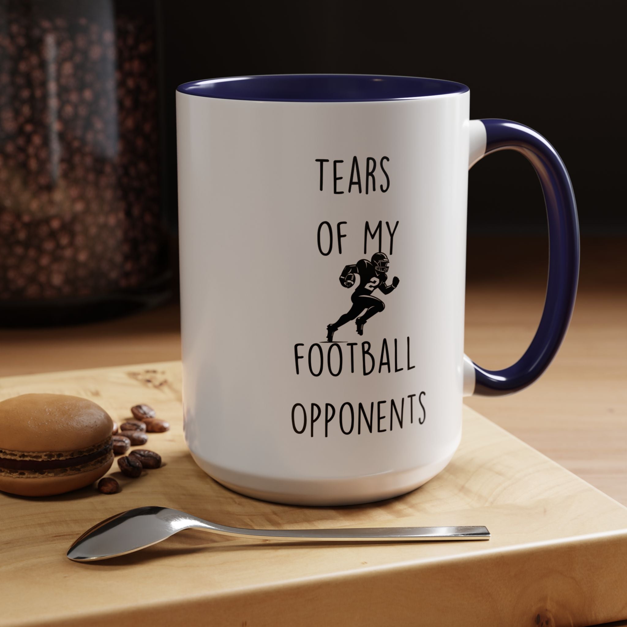 Funny Coffee Mug, Personalized Mug, Tears Of My Football Opponents, Accent Cup (11, 15oz), Sarcastic Mug,  Tea Coffee Cup, Gift Under 20