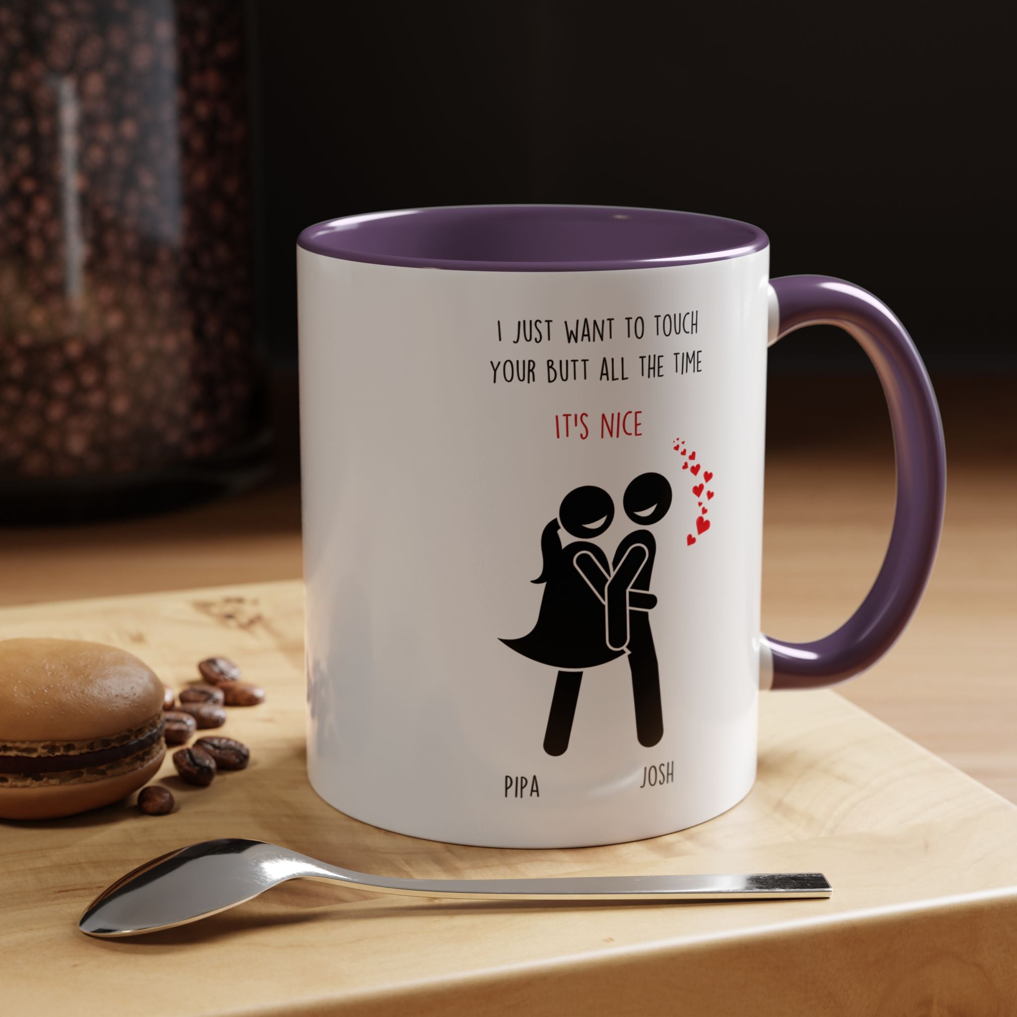 I Want To Touch Your Butt All Time Dirty Valentine Gift, Personalized Romantic Mug, 11/15oz, Anniversary Wedding Gift, Couple V-Day Gift