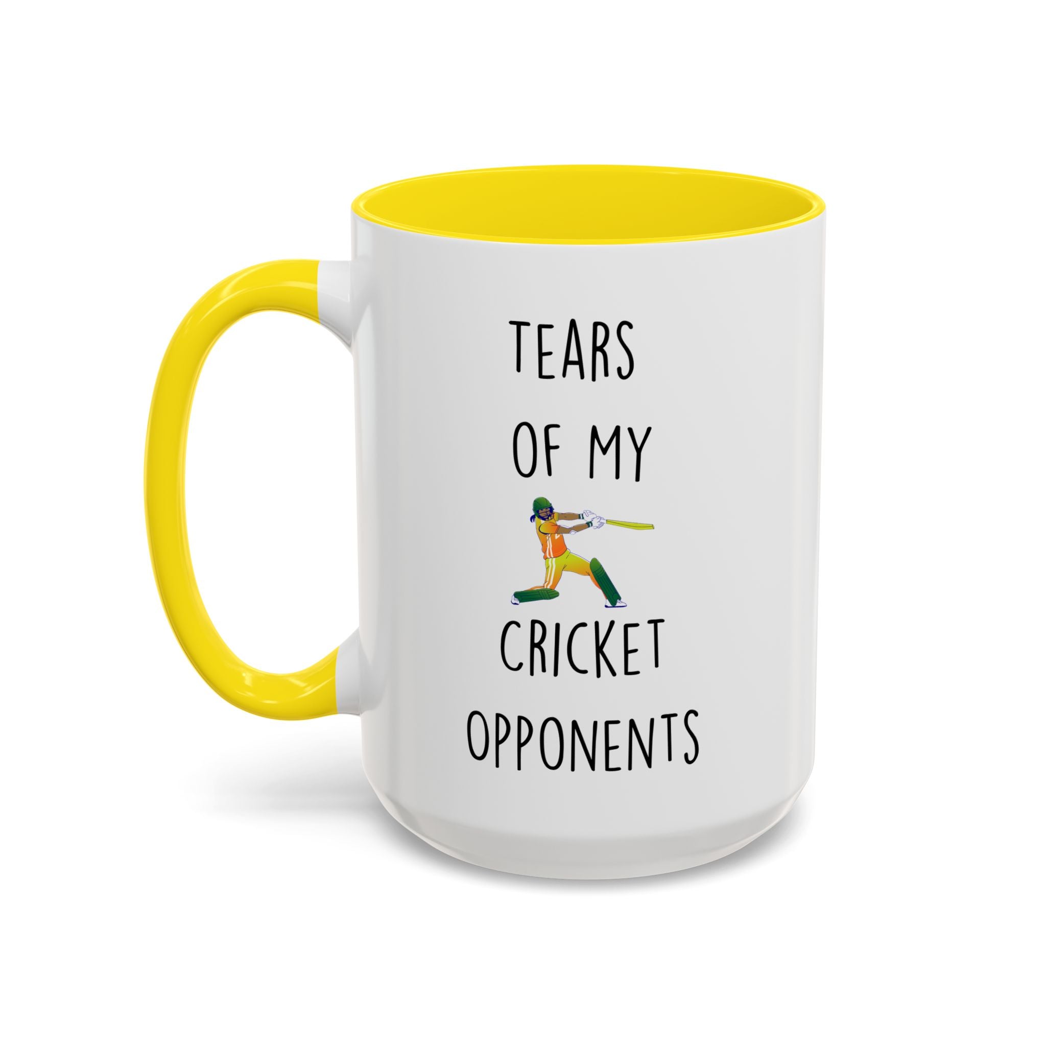 Funny Coffee Mug, Personalized Mug, Tears Of My Cricket Opponents, Accent Cup (11, 15oz), Sarcastic Mug,  Tea Coffee Cup, Gift Under 20