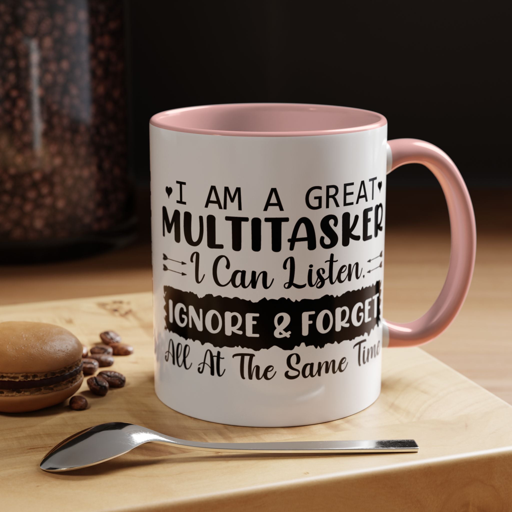 Funny Coffee Mug, Personalized Mug, I am A Great Multitasker , Accent Cup (11, 15oz), Gift Under 20, White Elephant gift