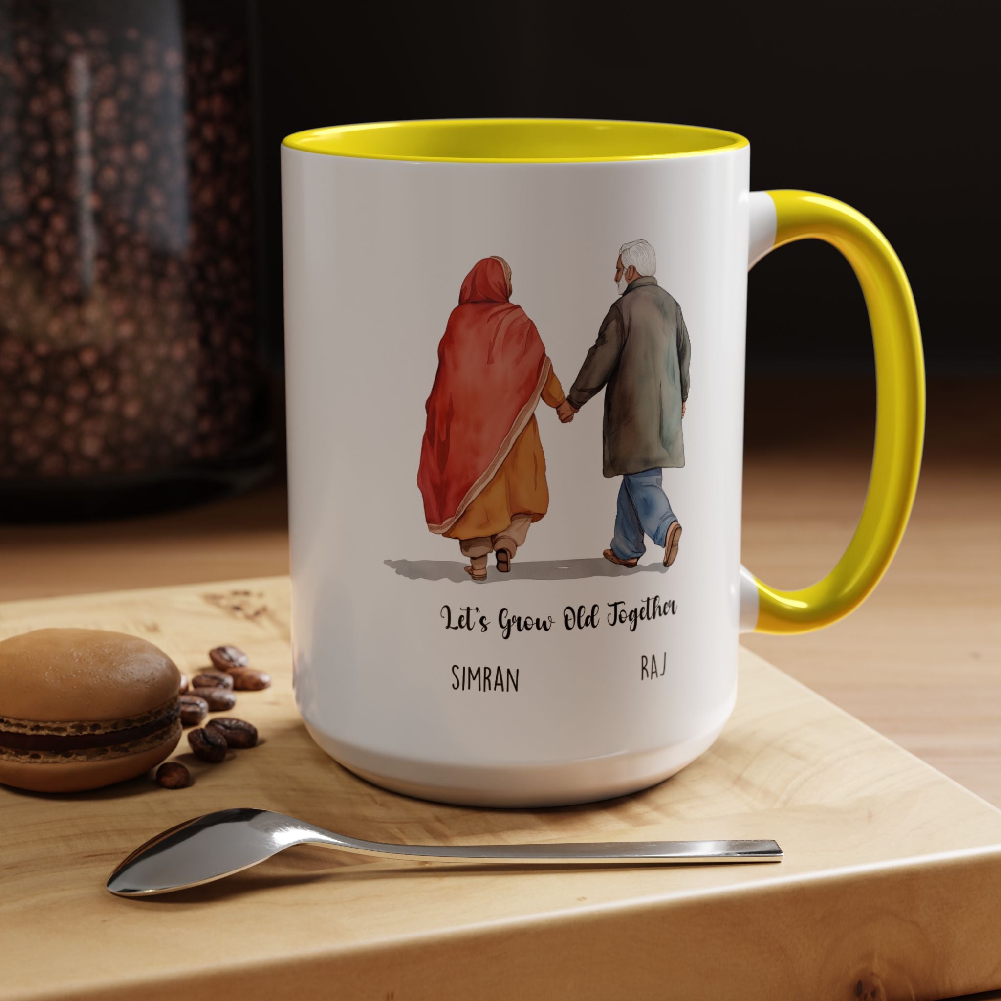 Funny Coffee Mug, Personalized Mug, Let's Grow Old Together Indian Couple Cup 11/15oz, Anniversary, Valentines, Wedding, Romantic Him her