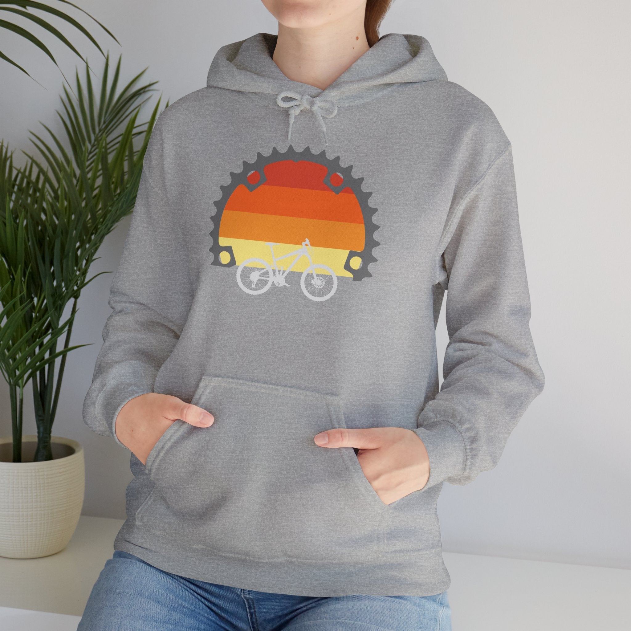Retro Sunset Bicycle Gear Hoodie