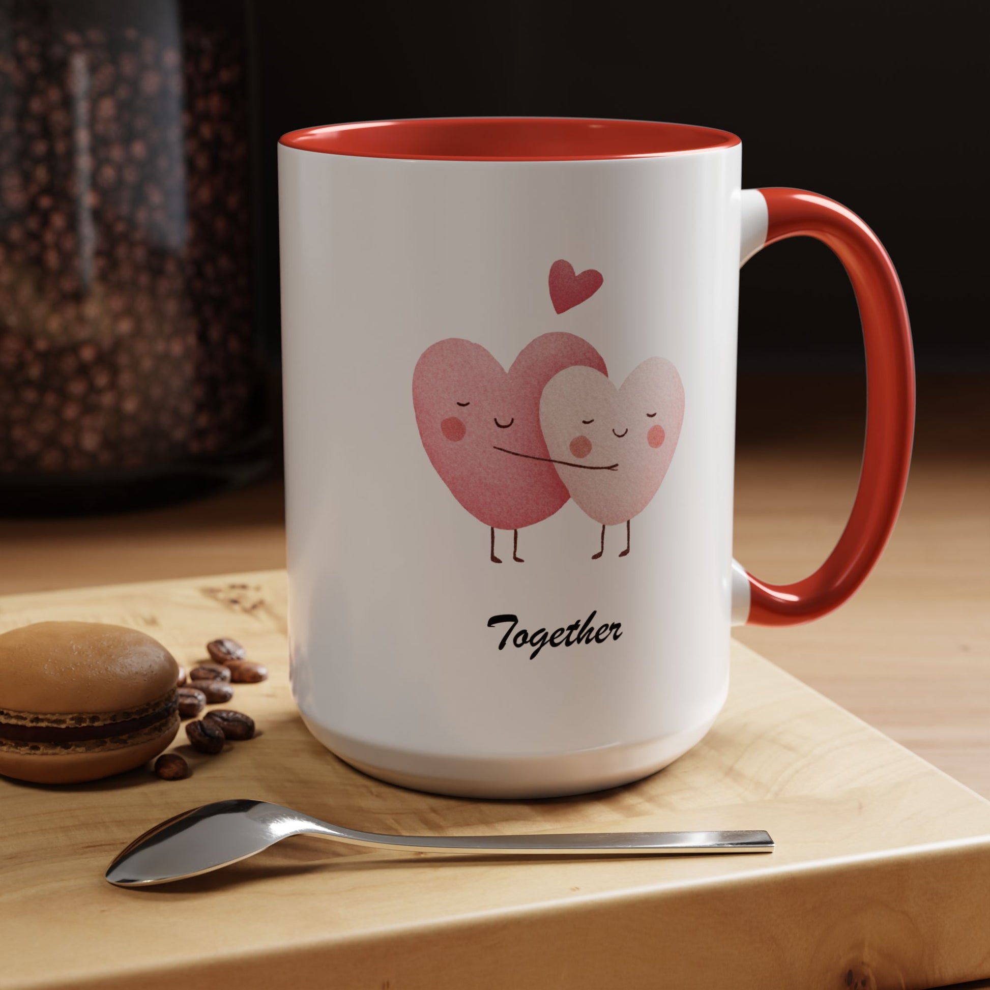 Two Hearts Better Together Mug Lifestyle Mockup | Nutty Designs