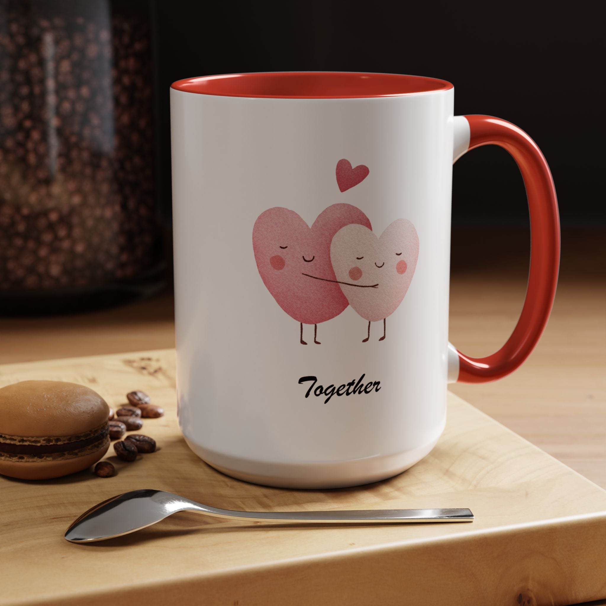 Two Hearts Better Together Mug Lifestyle Mockup | Nutty Designs