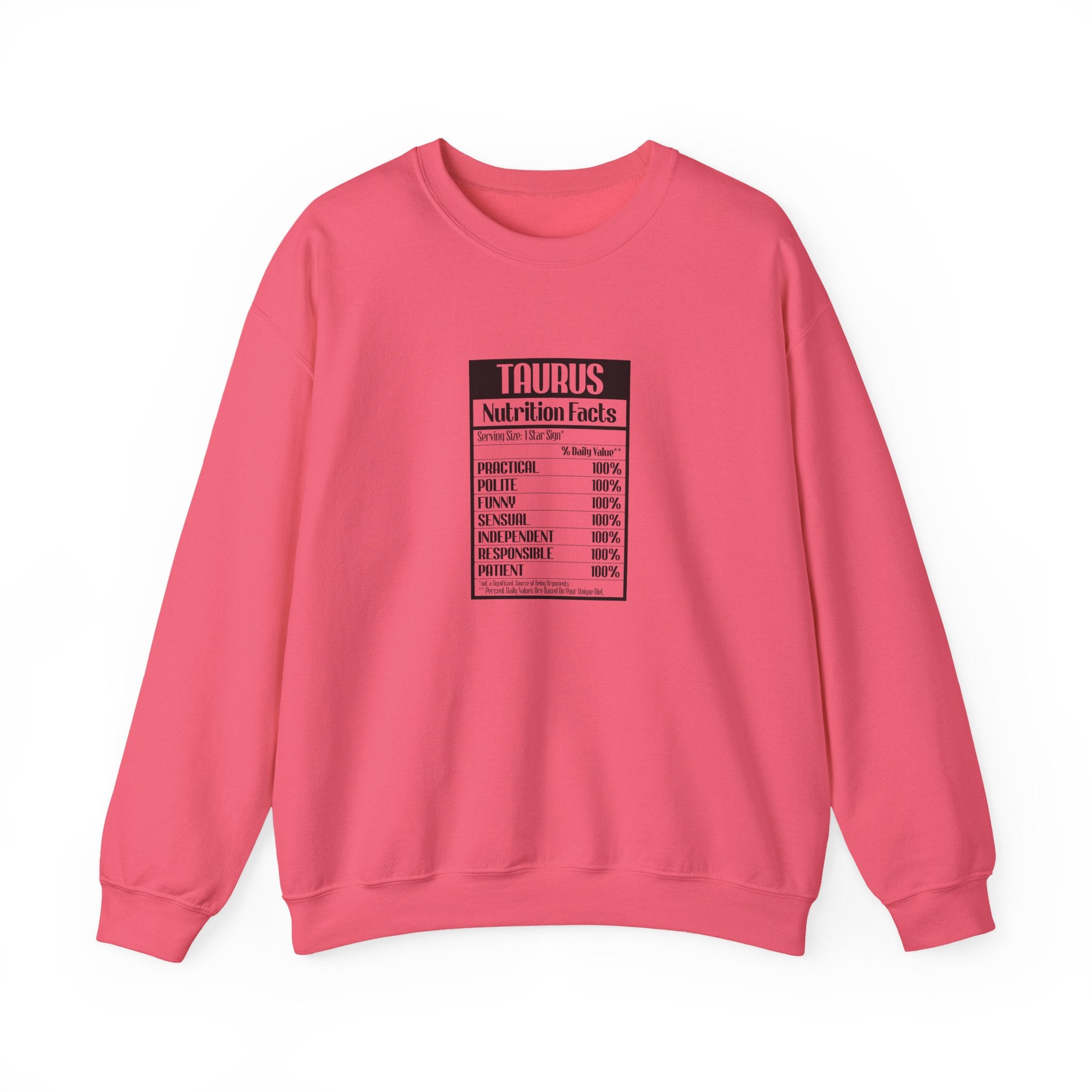 Taurus nutrition facts cute sweatshirt