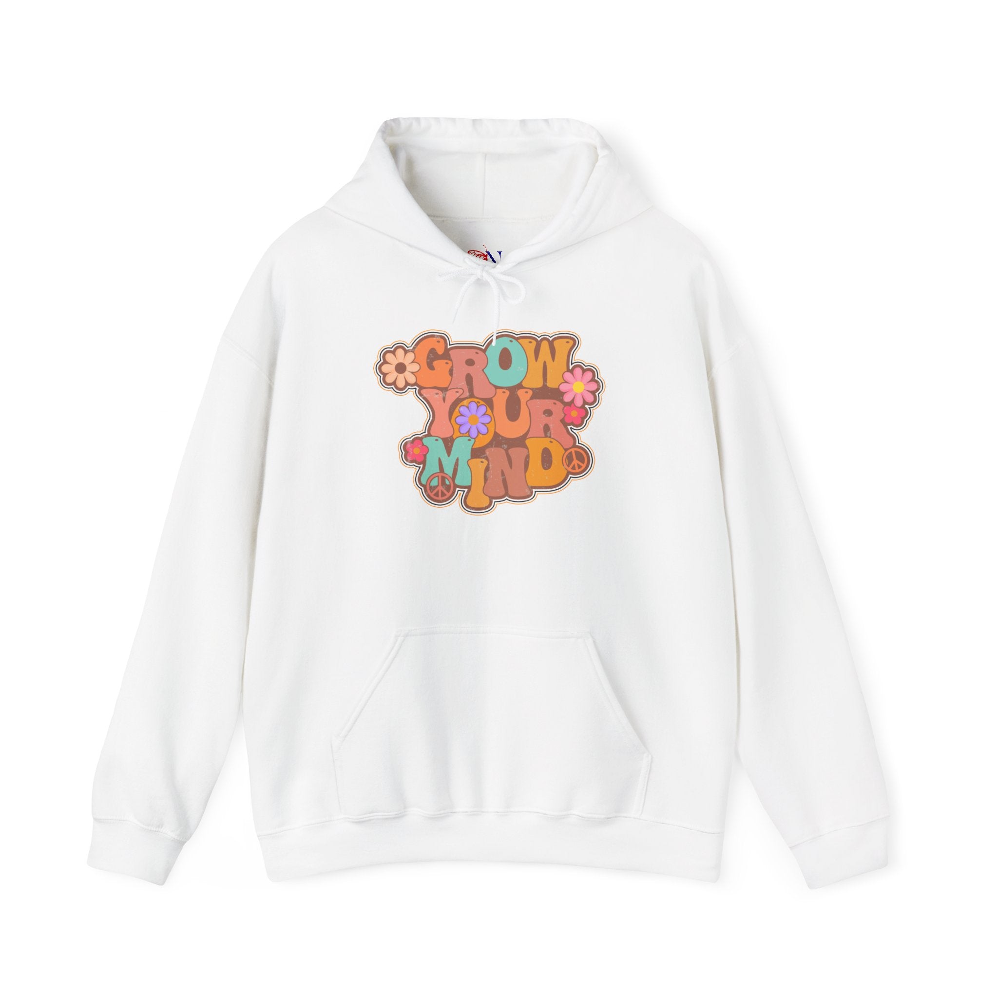 Grow Your Mind Hoodie — Retro Floral Positivity Sweatshirt