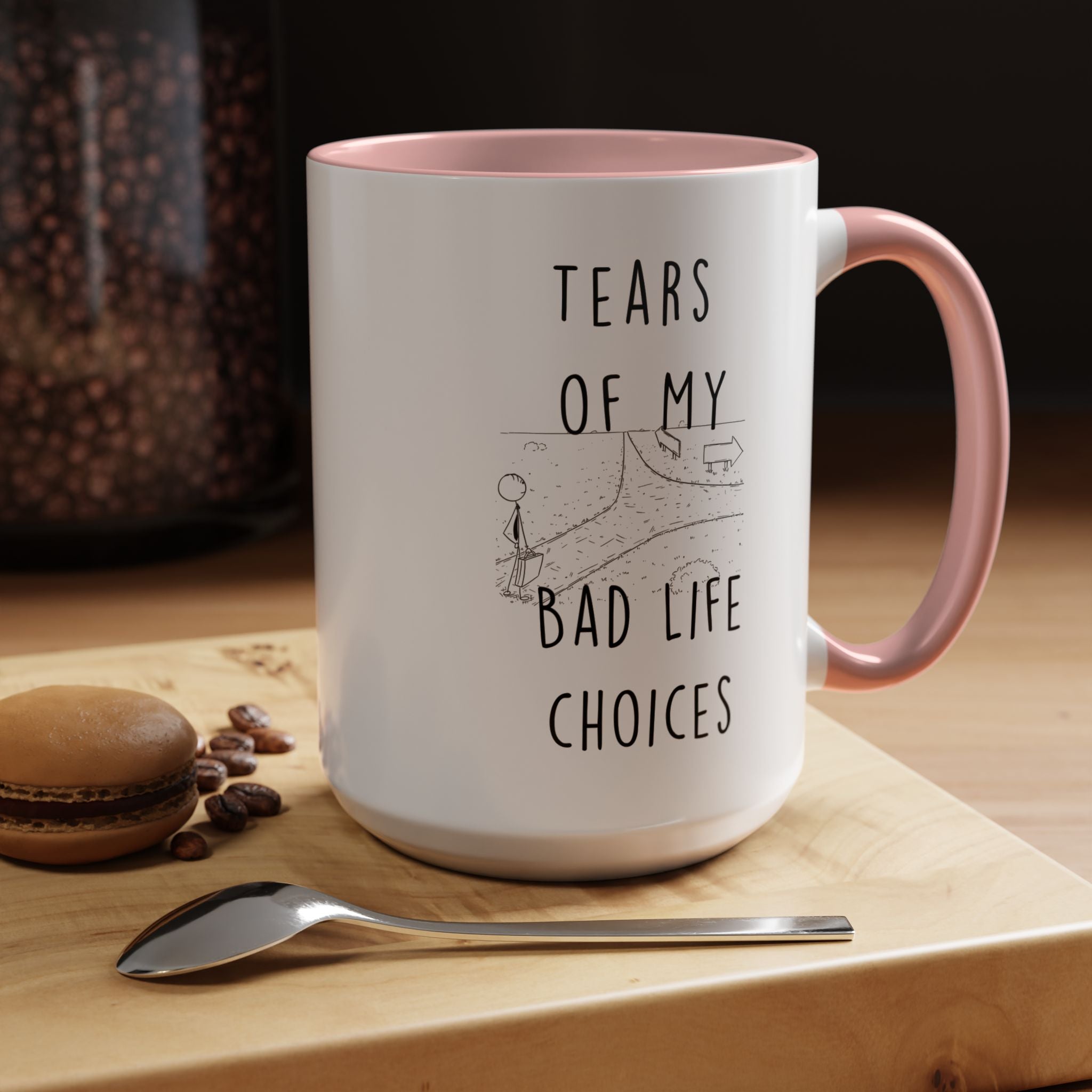 Funny Coffee Mug, Personalized Mug, Tears Of My Bad Life Choices, Accent Cup (11, 15oz), Sarcastic Mug,  Tea Coffee Cup, Gift Under 20