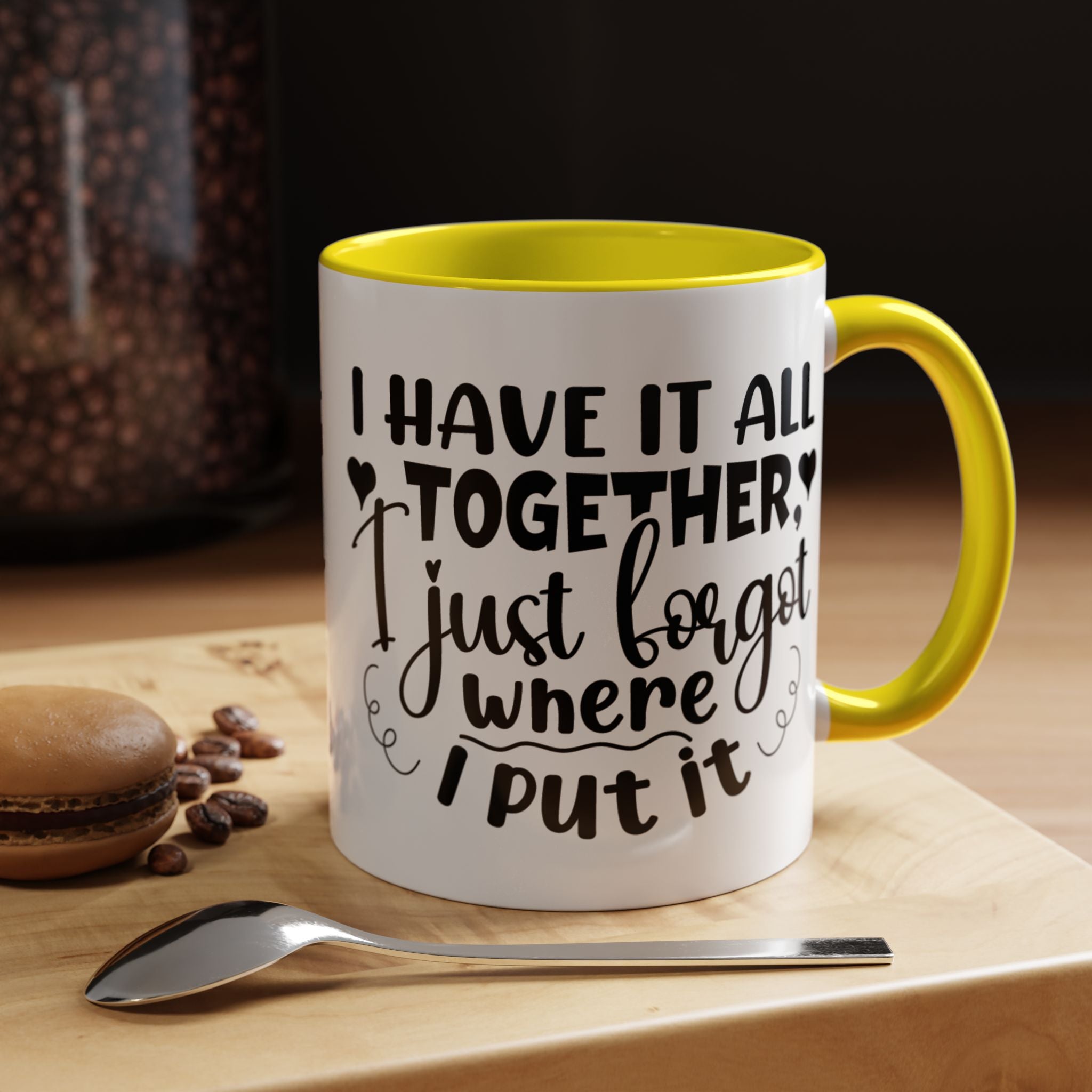 Funny Coffee Mug, Personalized Mug, I Have It All Together Just Forgot Where I Put It,  Accent Cup (11, 15oz), Gift Under 20, White Elephant