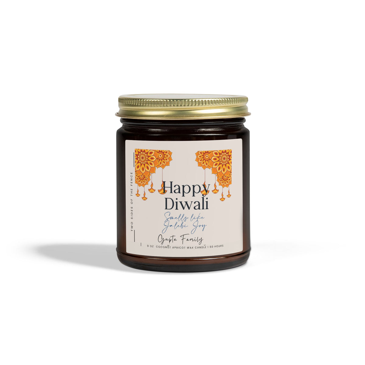Personalized Diwali Candle - Smells Like Jalebi Joy, 9 oz