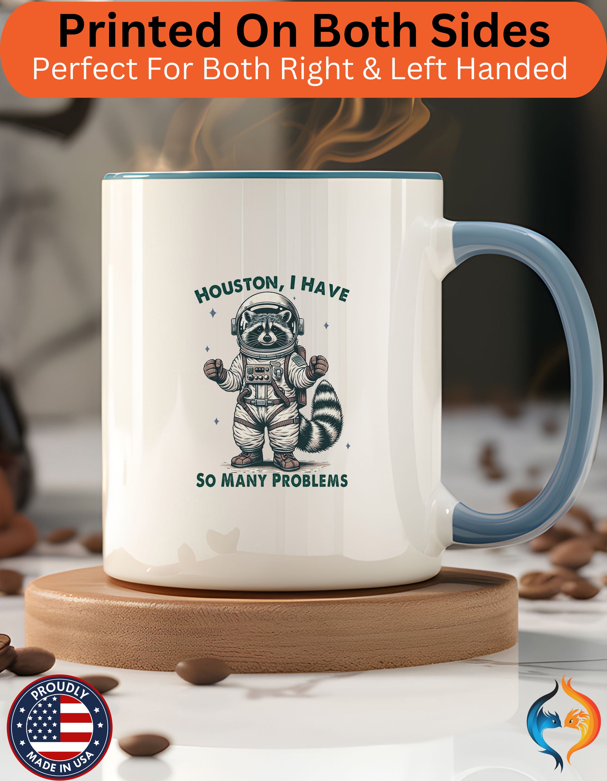 raccoon , Houston I Have So Many Problems Mug Lifestyle Mockup | Nutty Designs