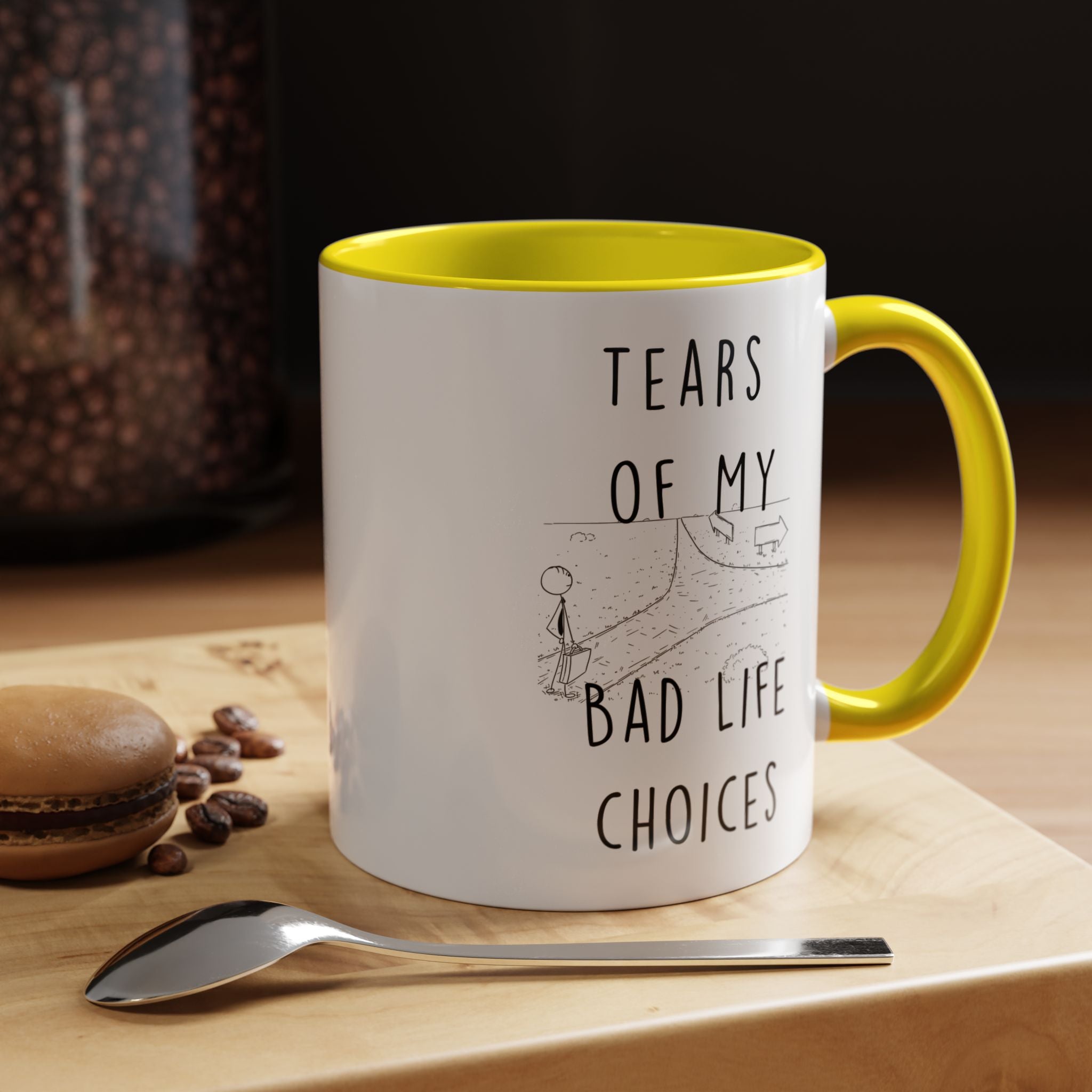 Funny Coffee Mug, Personalized Mug, Tears Of My Bad Life Choices, Accent Cup (11, 15oz), Sarcastic Mug,  Tea Coffee Cup, Gift Under 20