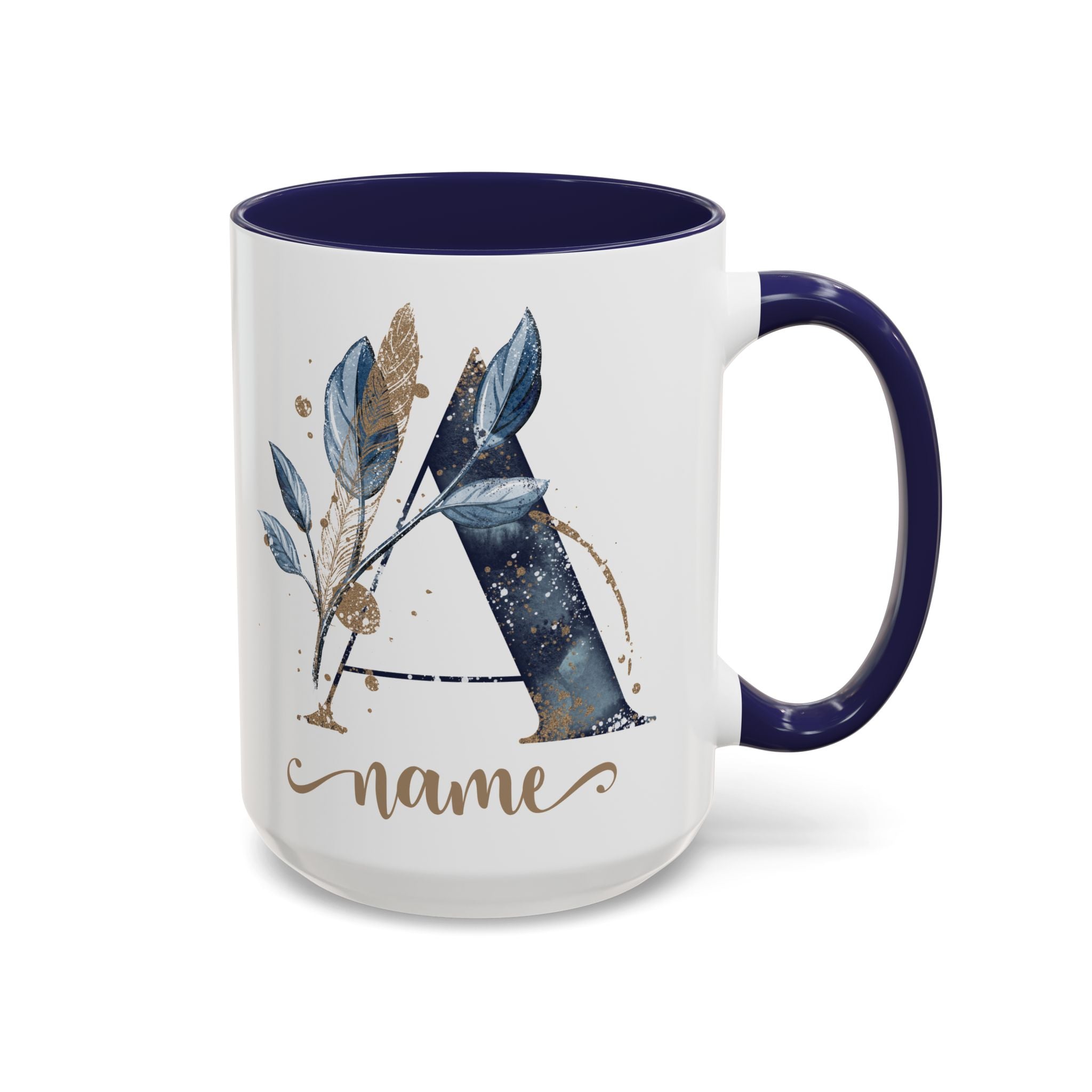 Personalized Floral Initial Coffee Mug for her, Custom Name Mug, Wedding Favor, Unique Home Décor Coffee Cup, Girlfriend Gift, Monogram Mug