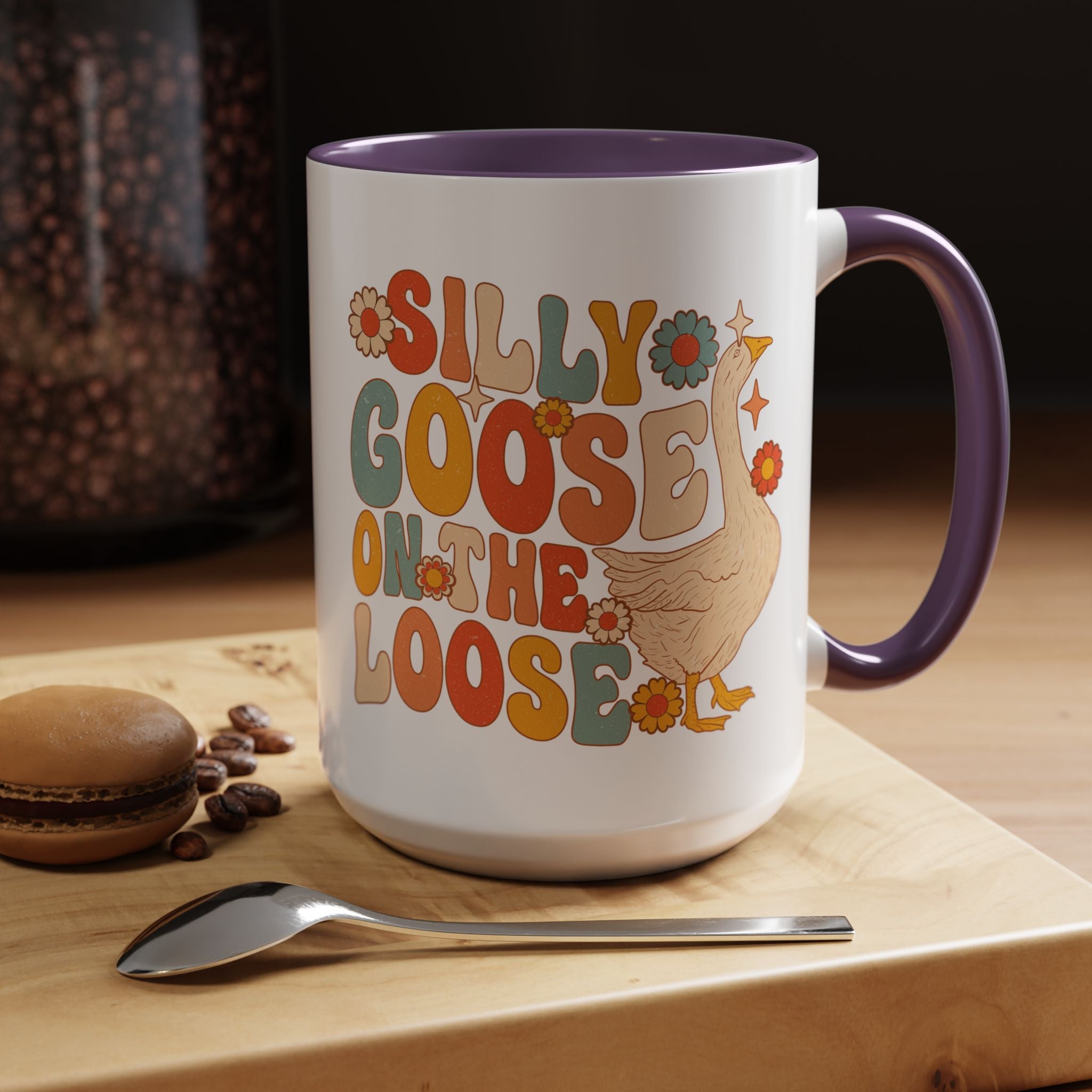 Funny Coffee Mug, Personalized Mug, Silly Goose On The Loose Accent Coffee Cup (11, 15oz), Gift Under 20, White Elephant, Animal Lover Gift