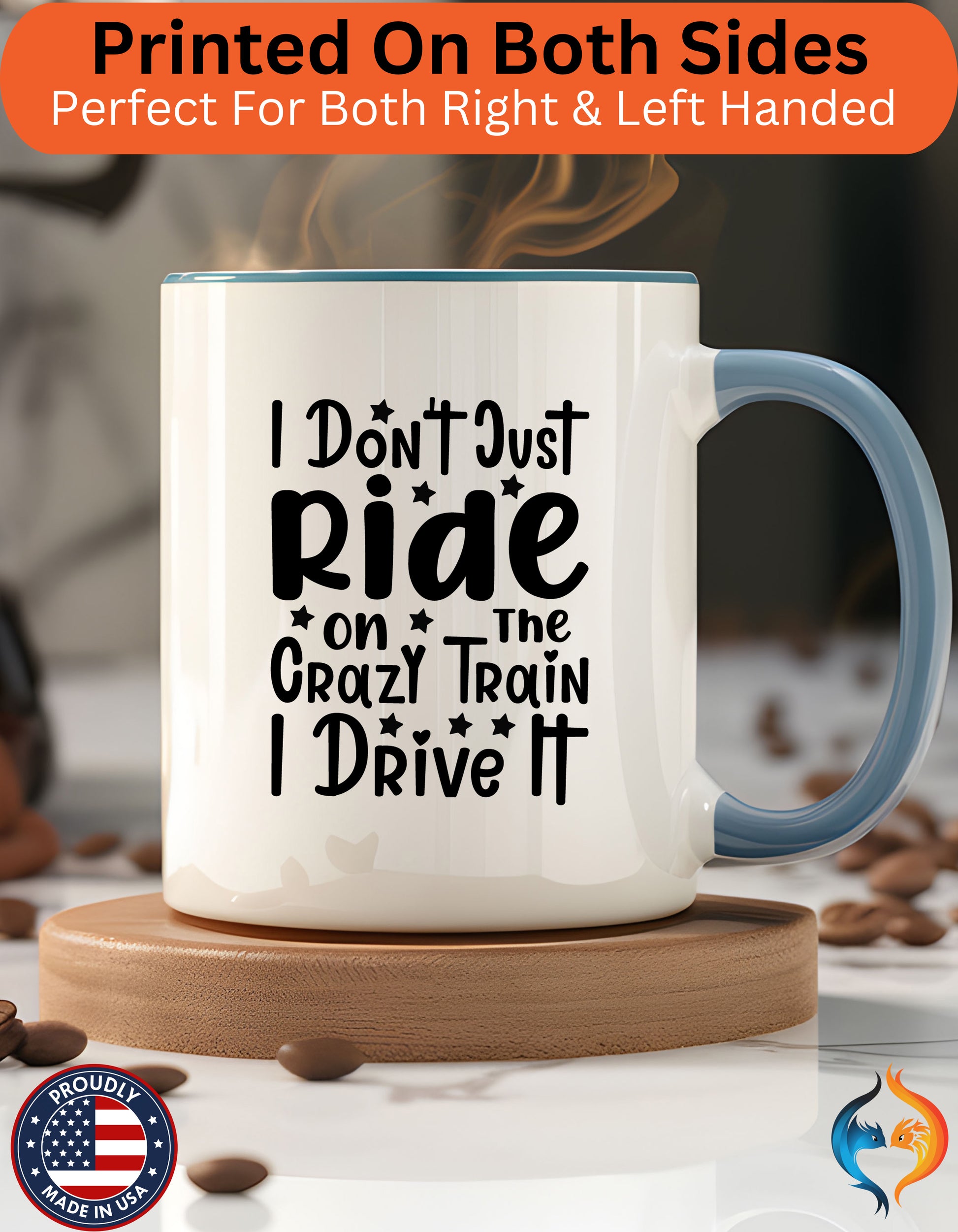don't Ride On The Crazy Train, Drive It Mug Product Photo | Nutty Designs