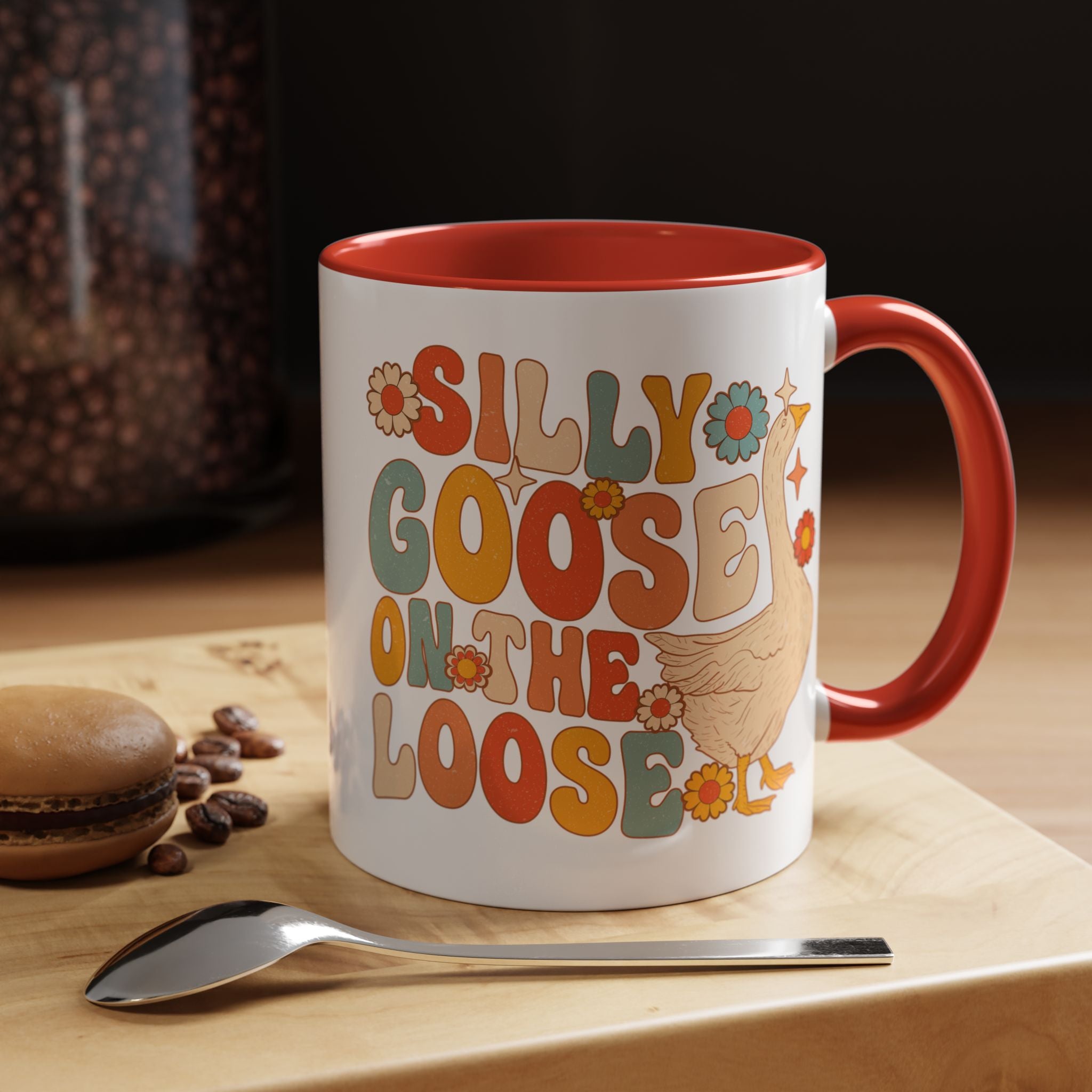 Funny Coffee Mug, Personalized Mug, Silly Goose On The Loose Accent Coffee Cup (11, 15oz), Gift Under 20, White Elephant, Animal Lover Gift