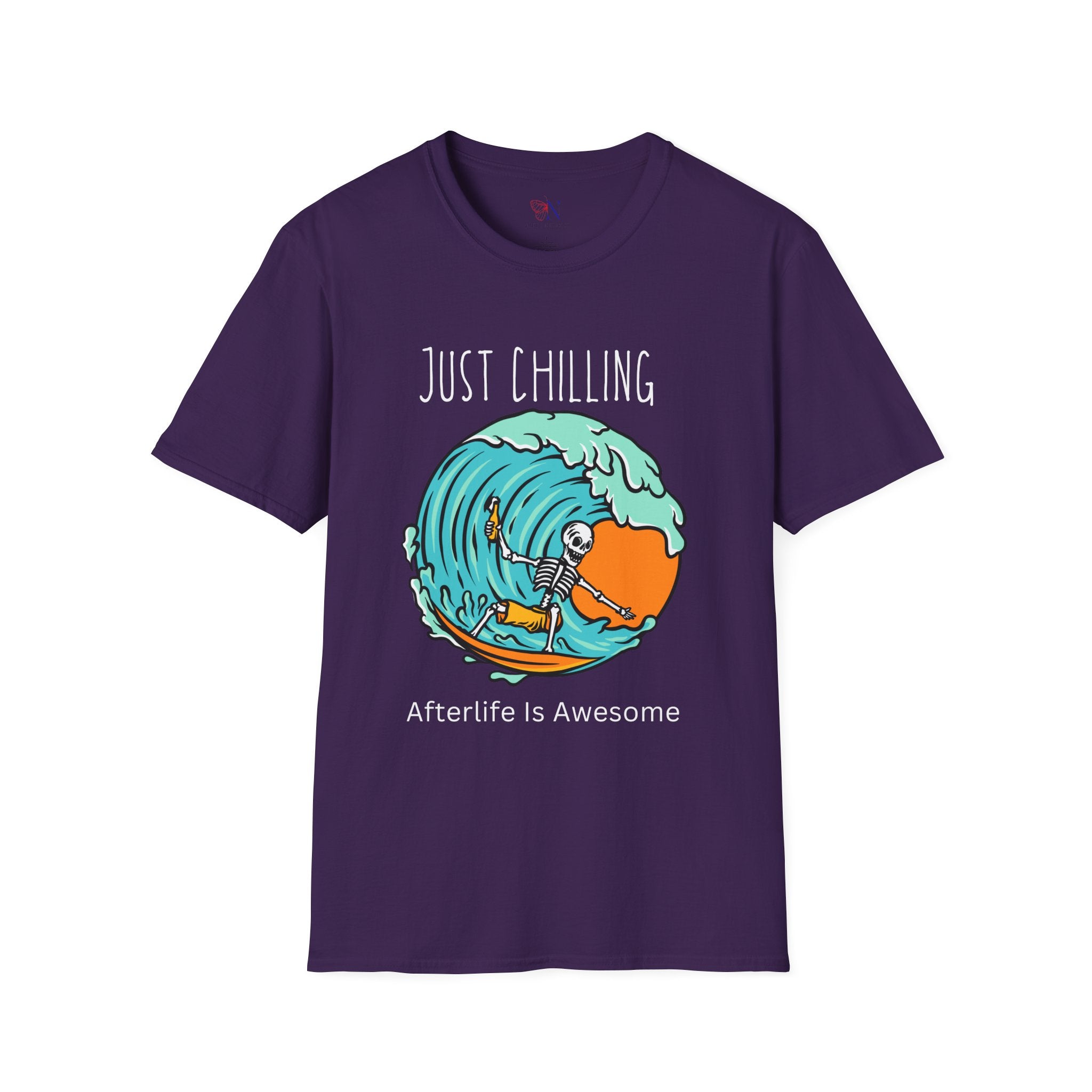 Just Chilling Afterlife Unisex Softstyle T-Shirt, Comfortable Tee, Funny Graphic Shirt, Relaxation Top, Casual Wear