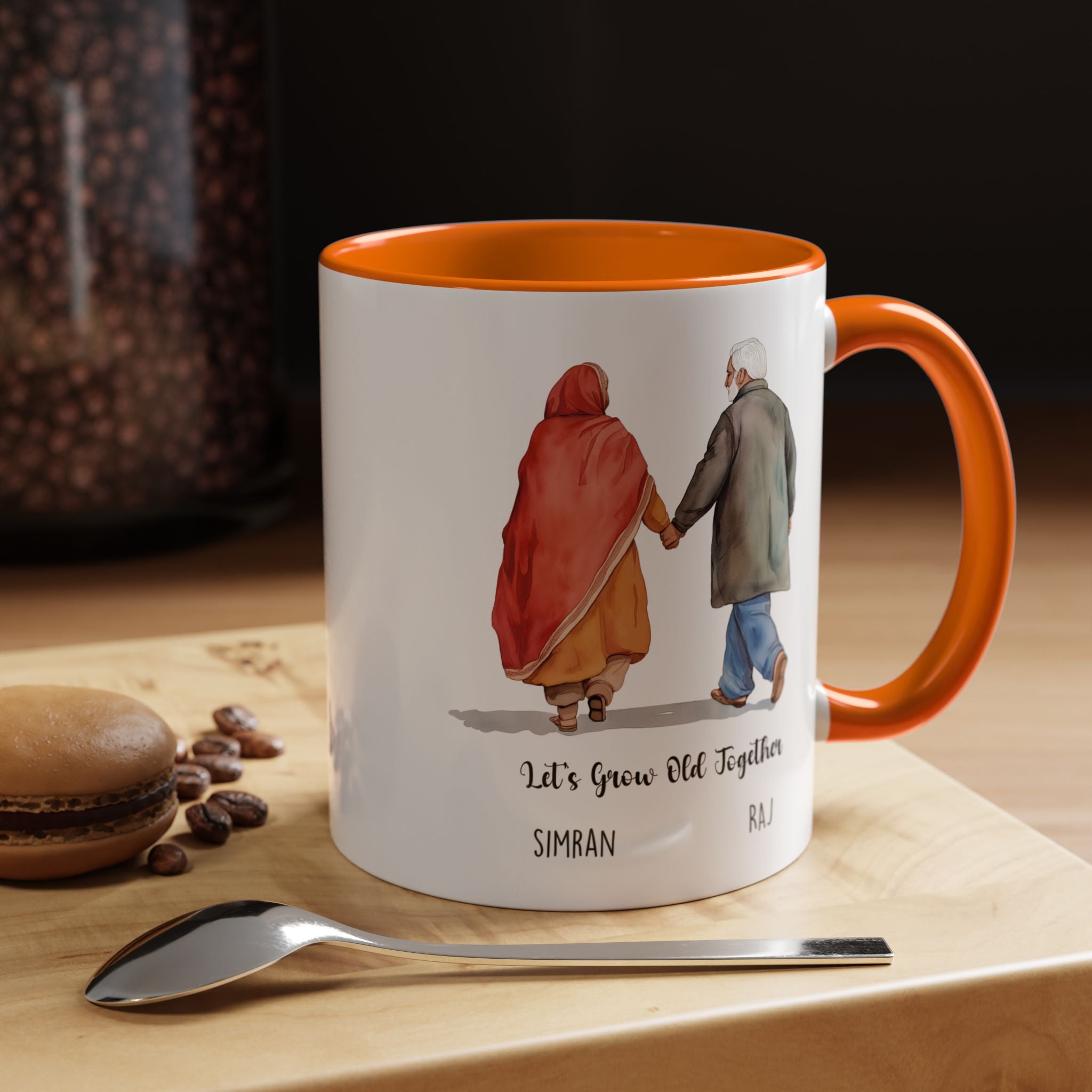 Funny Coffee Mug, Personalized Mug, Let's Grow Old Together Indian Couple Cup 11/15oz, Anniversary, Valentines, Wedding, Romantic Him her