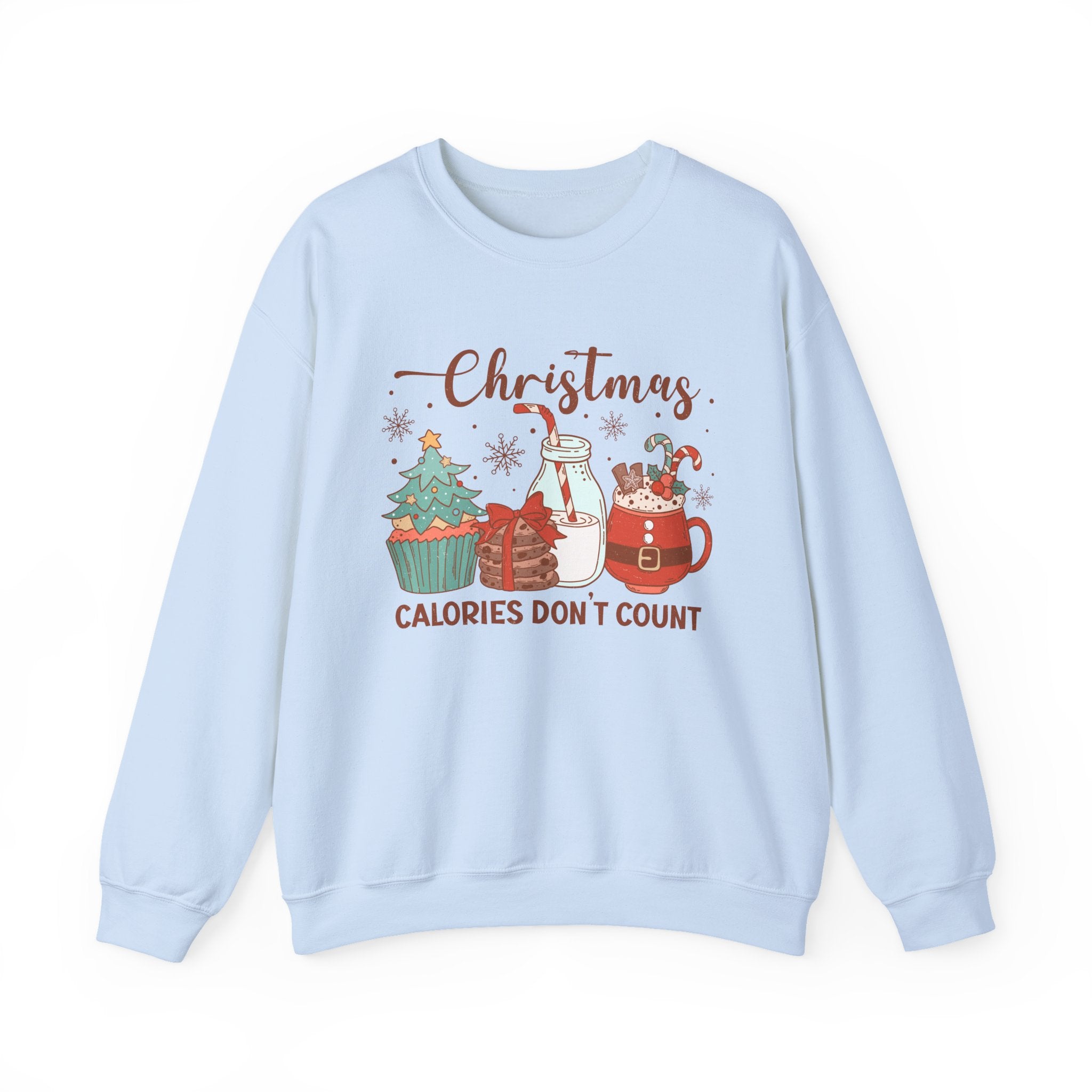 Christmas Calories Dont Count Sweatshirt, Holiday Funny Jumper, Xmas Crewneck Top, Festive Winter Apparel, Gift for Food Lovers, Novelty