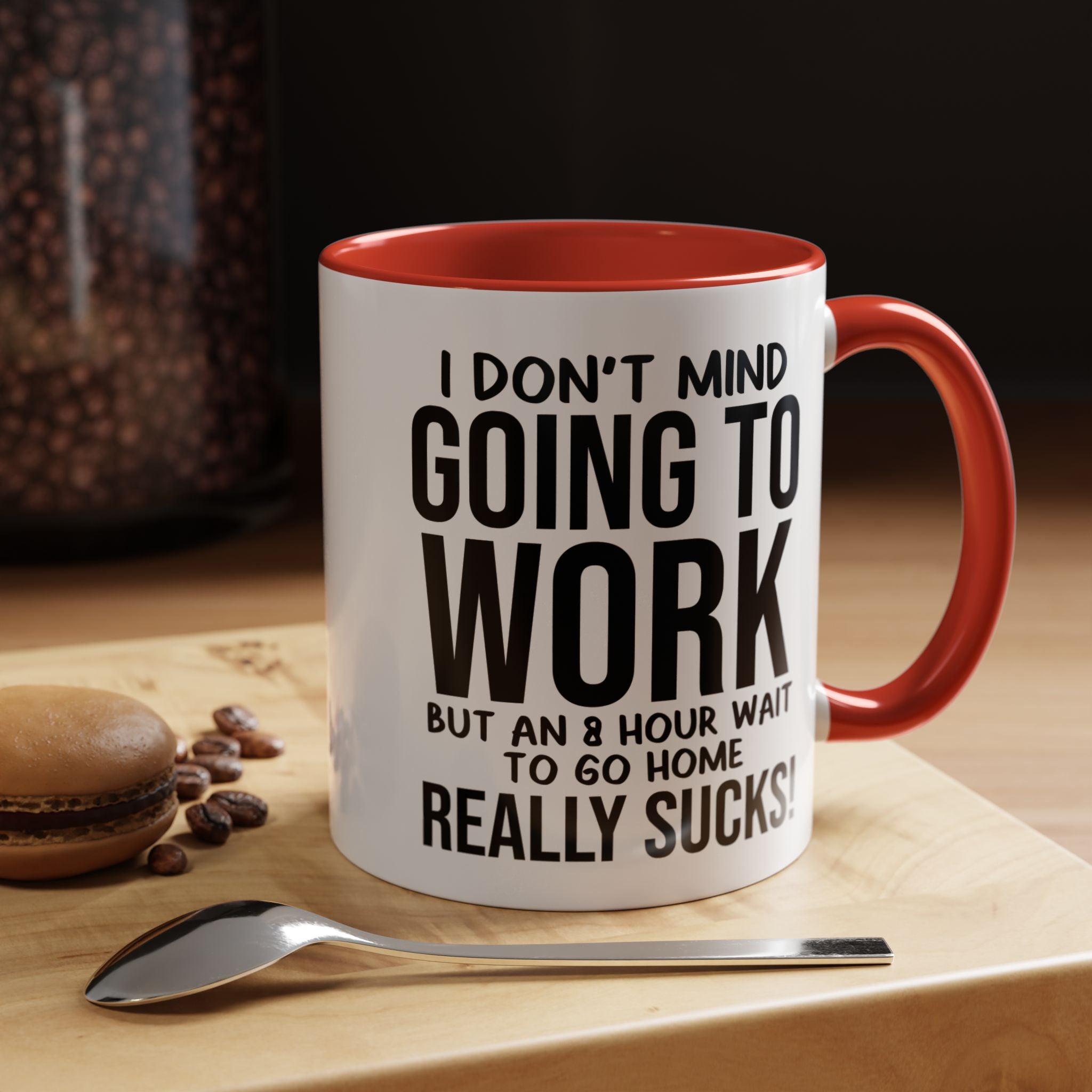 Funny Coffee Mug, Personalized Mug, I Don't Mind Going To Work But Accent Cup (11, 15oz), Gift Under 20, White Elephant