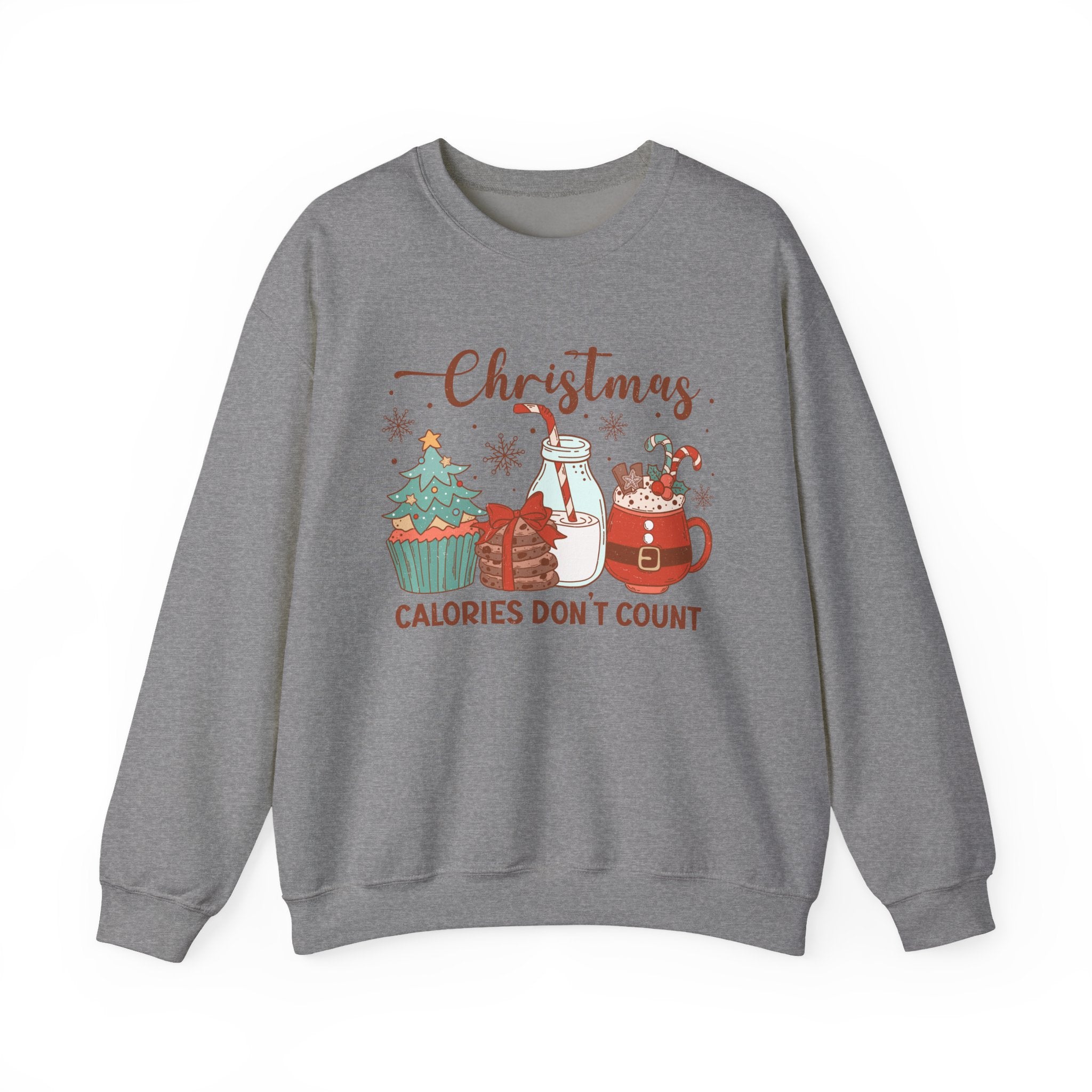 Christmas Calories Dont Count Sweatshirt, Holiday Funny Jumper, Xmas Crewneck Top, Festive Winter Apparel, Gift for Food Lovers, Novelty