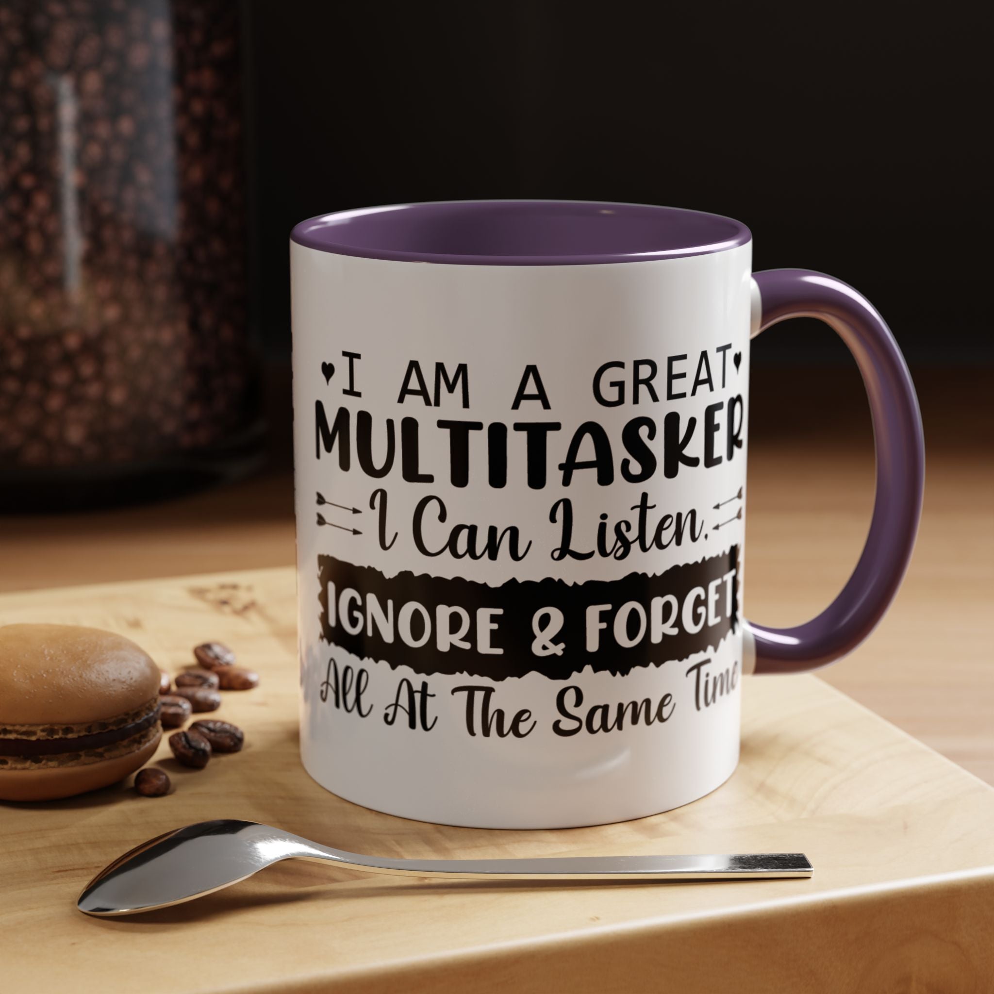 Funny Coffee Mug, Personalized Mug, I am A Great Multitasker , Accent Cup (11, 15oz), Gift Under 20, White Elephant gift