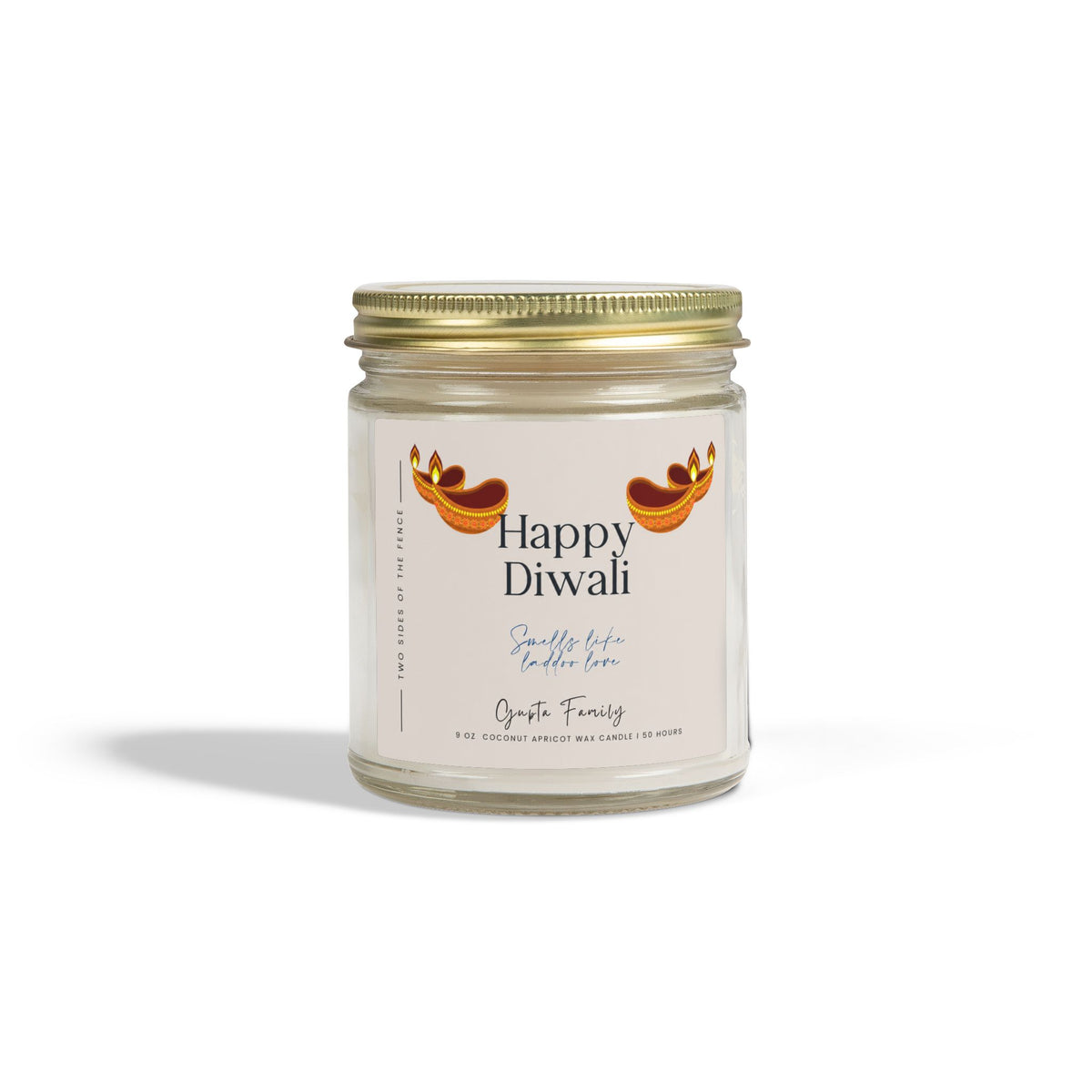 Personalized Diwali Candle - Laddoo Love, 9 oz