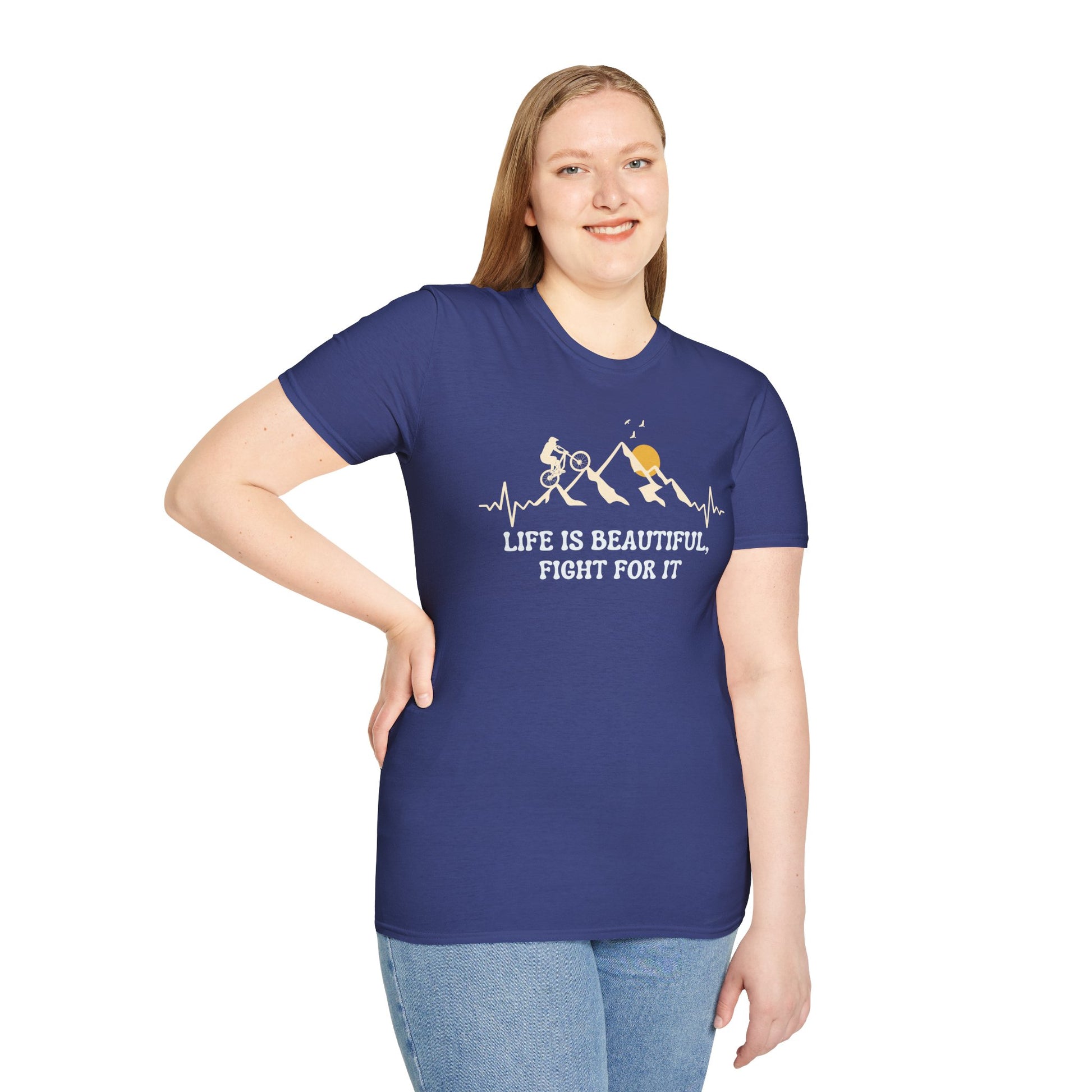 Life is Beautiful, Fight For It, motivational T-Shirt Product Photo | Nutty Designs