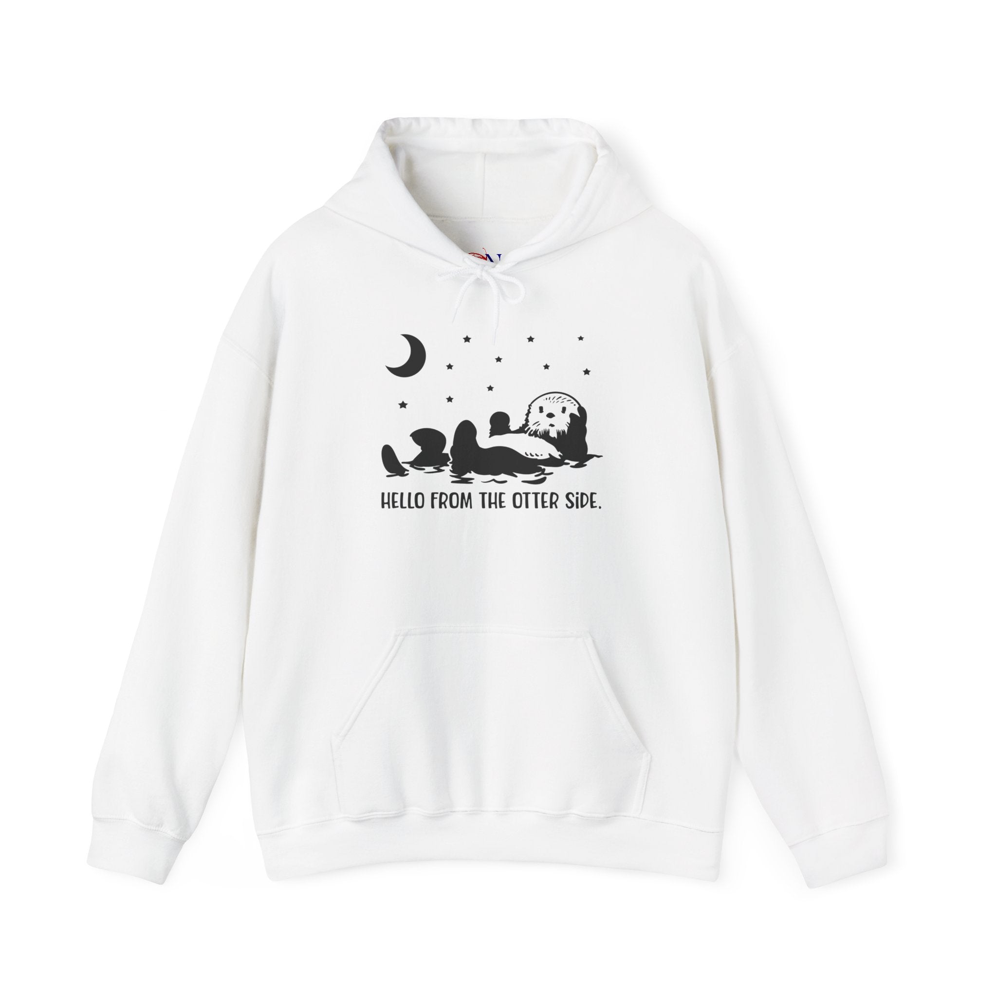 Otter Moon Hoodie — "Hello From The Otter Side" Cute Night Sky Pullover