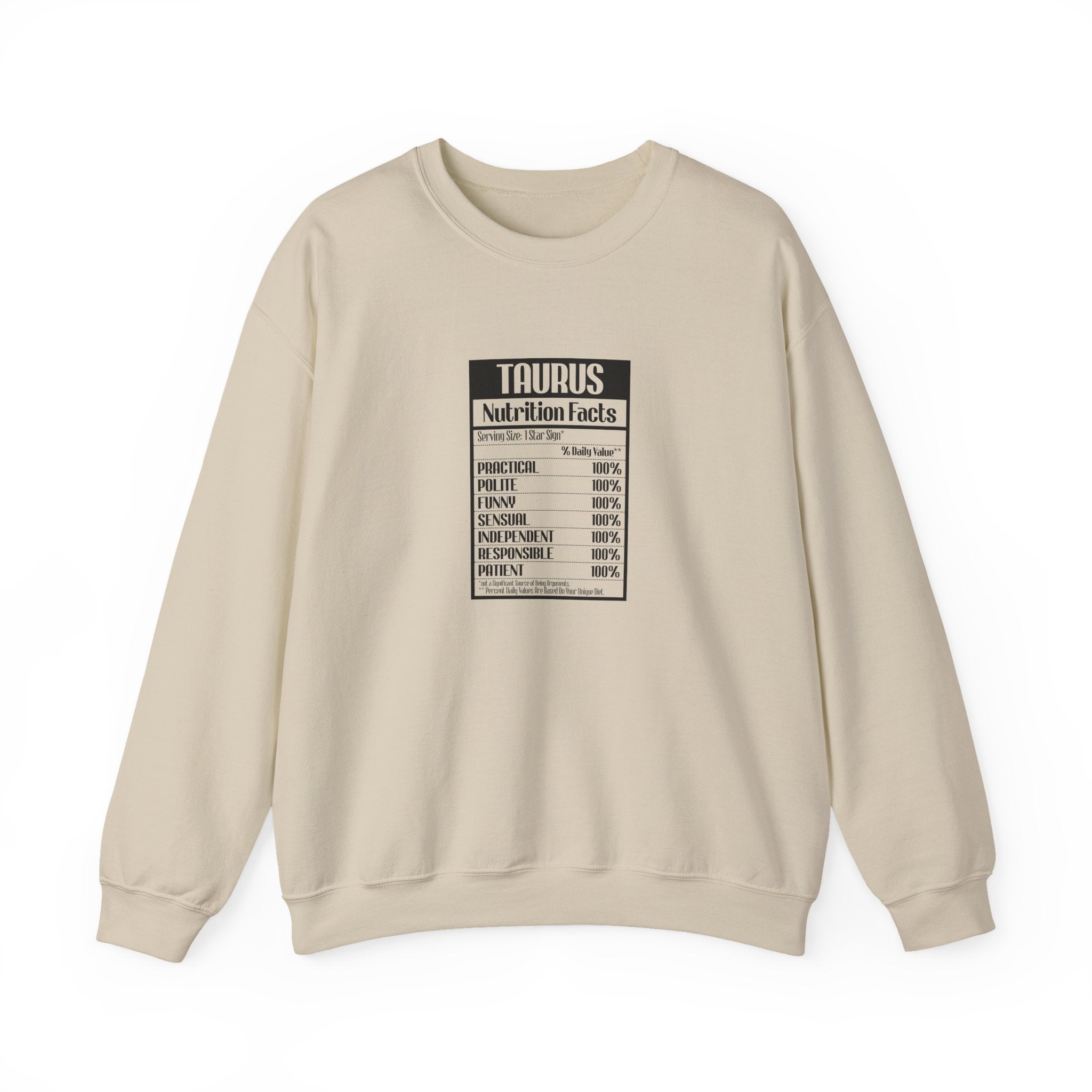 Taurus nutrition facts cute sweatshirt