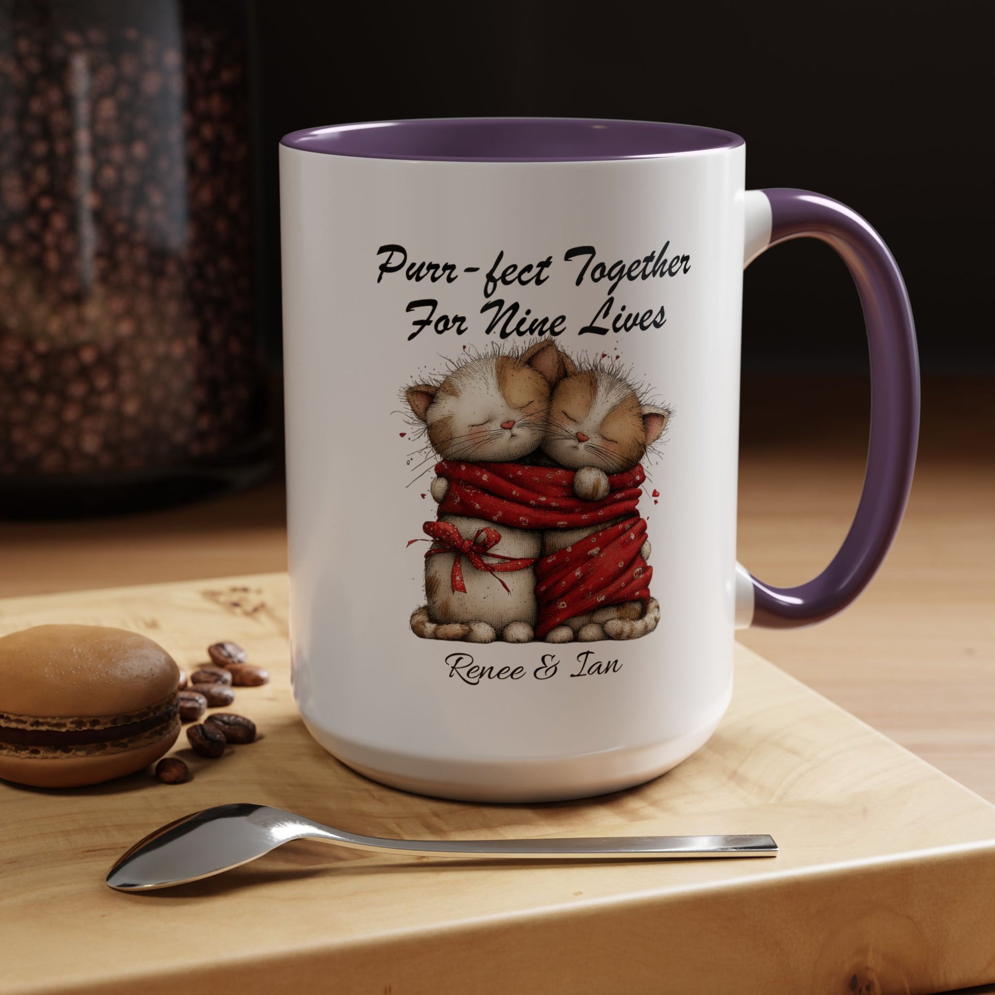 Purr fect Together For Nine Lives Mug Lifestyle Mockup | Nutty Designs