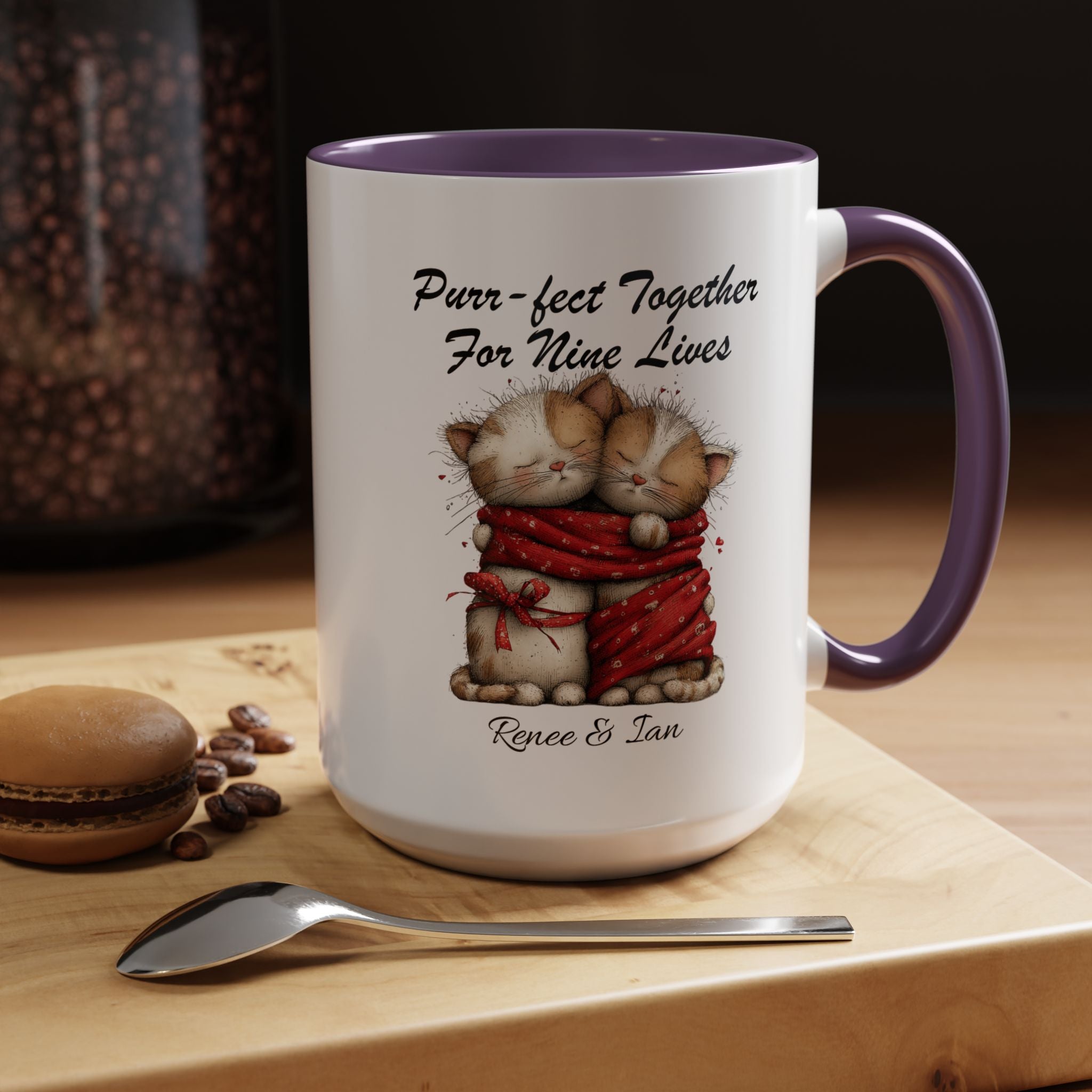 Purr fect Together For Nine Lives Mug Lifestyle Mockup | Nutty Designs