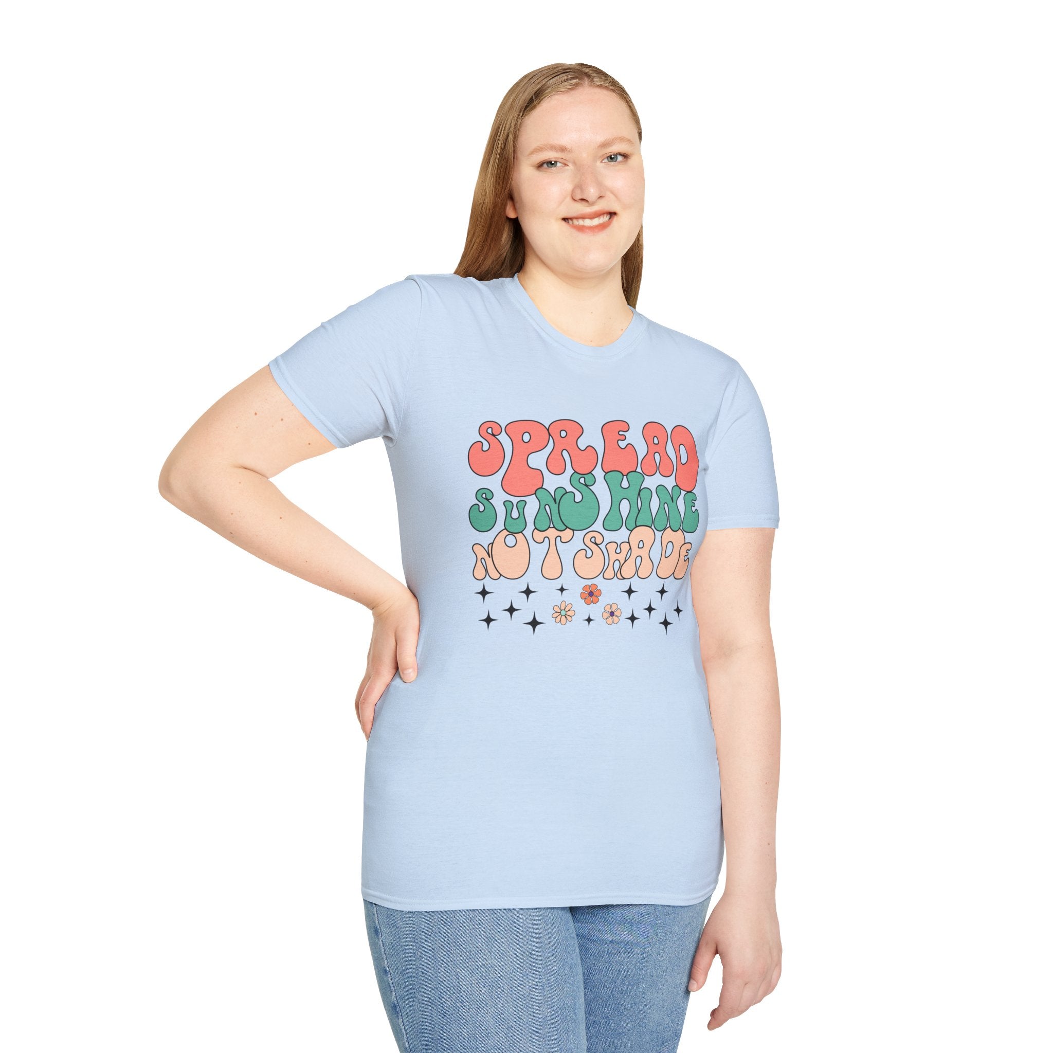Retro Sunshine Not Shade T-Shirt, Positive Vibes Tee, Inspirational Shirt, Happy Vibes Top, Motivational tshirt, Sunny Days Apparel