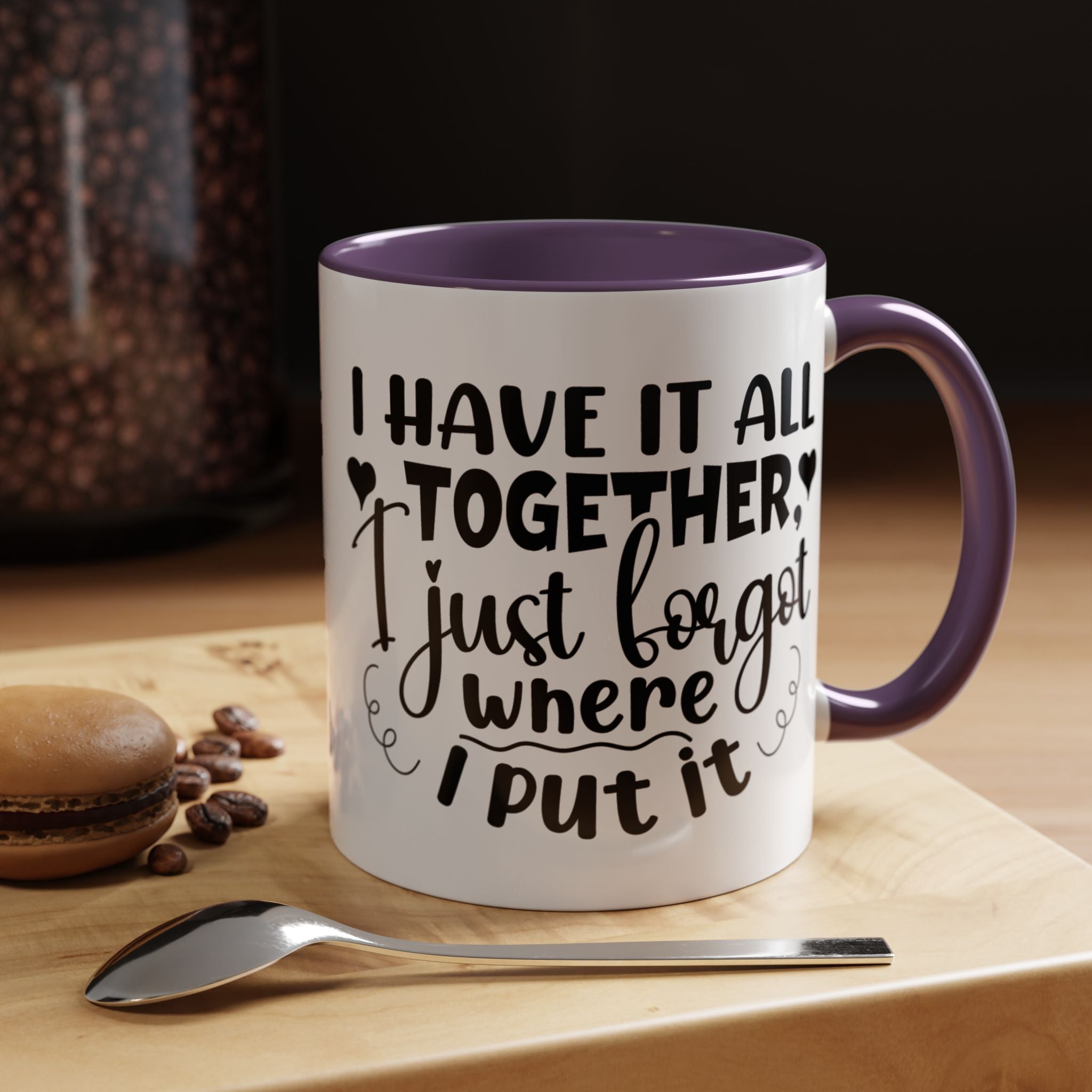 Funny Coffee Mug, Personalized Mug, I Have It All Together Just Forgot Where I Put It,  Accent Cup (11, 15oz), Gift Under 20, White Elephant
