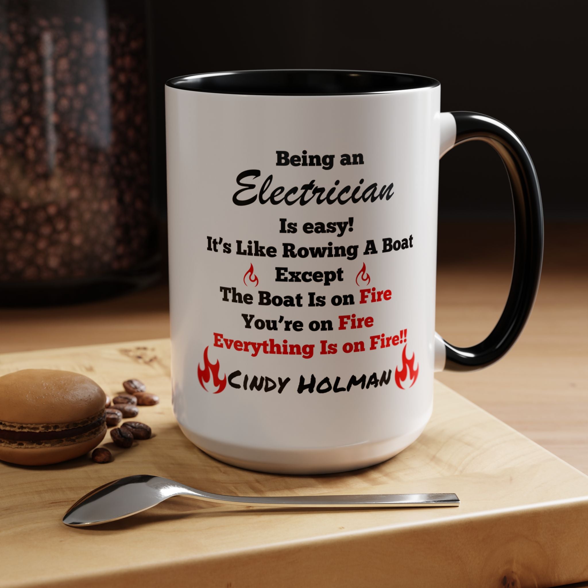 Being An Electrician Is Easy Accent Coffee Mug (11, 15oz), Funny Work Mug, Personalized Mug, Gift For Coworker, Team Building Merch