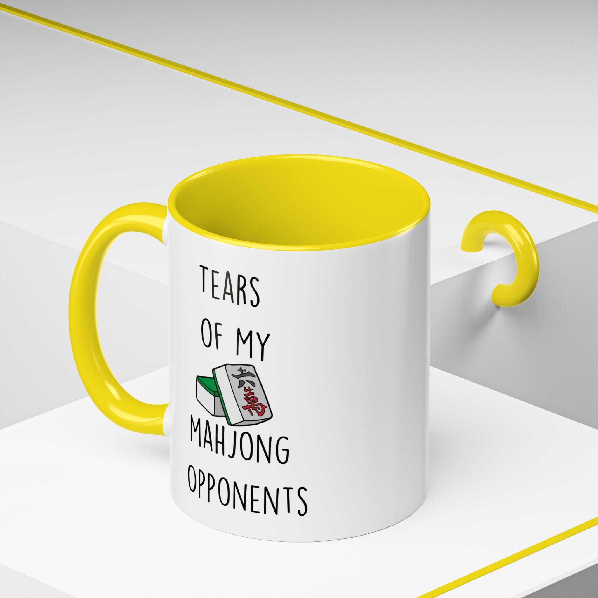Funny Coffee Mug, Personalized Mug, Tears Of My Mahjong Opponents, Accent Cup (11, 15oz), Sarcastic Mug,  Tea Coffee Cup, Gift Under 20