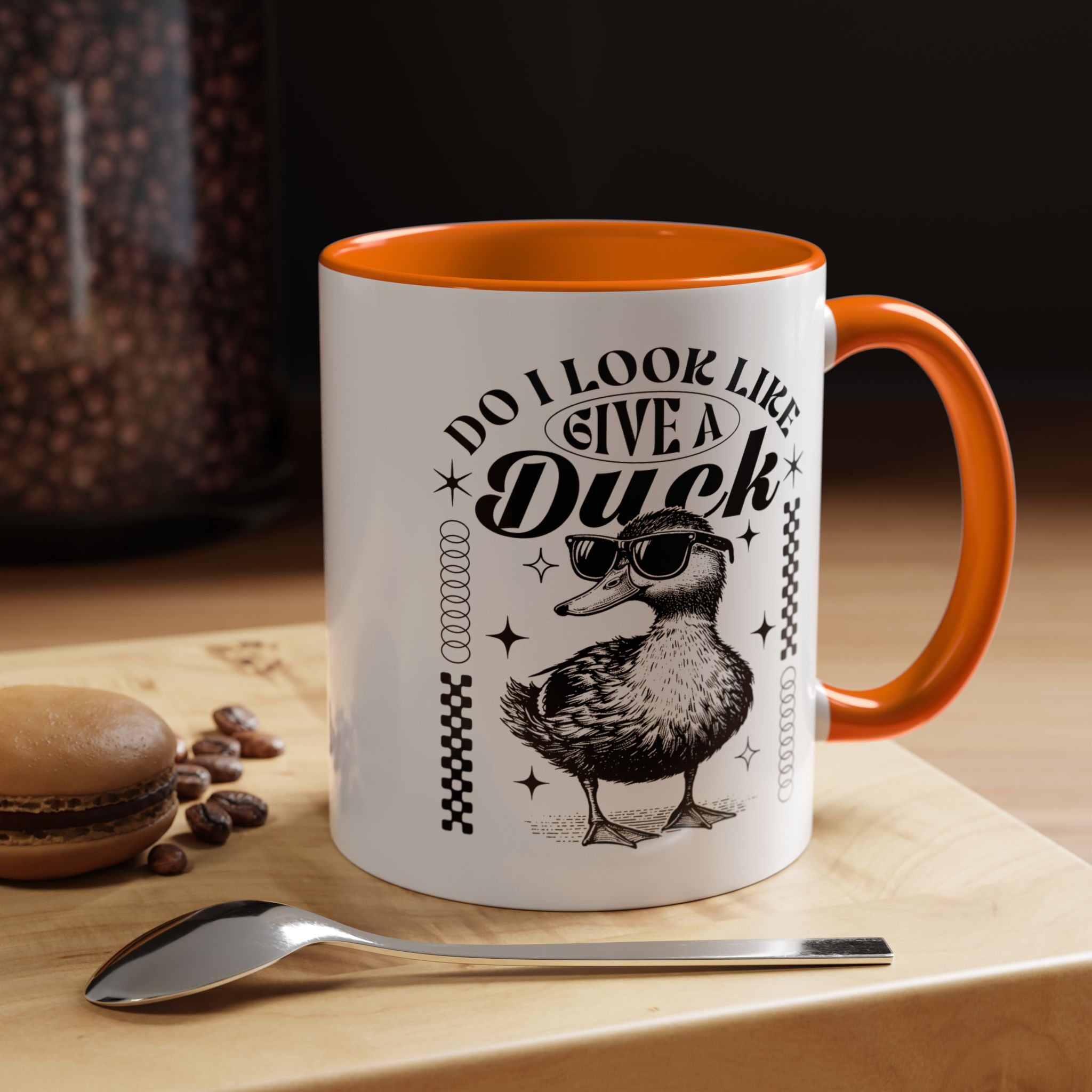 Funny Coffee Mug, Personalized Mug, Cute Do I Look Like I Give A Duck, Accent Cup (11, 15oz), Gift Under 20, White Elephant Animal Lover Cup