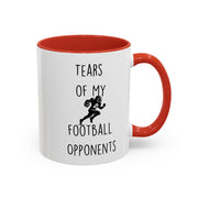 Funny Coffee Mug, Personalized Mug, Tears Of My Football Opponents, Accent Cup (11, 15oz), Sarcastic Mug,  Tea Coffee Cup, Gift Under 20