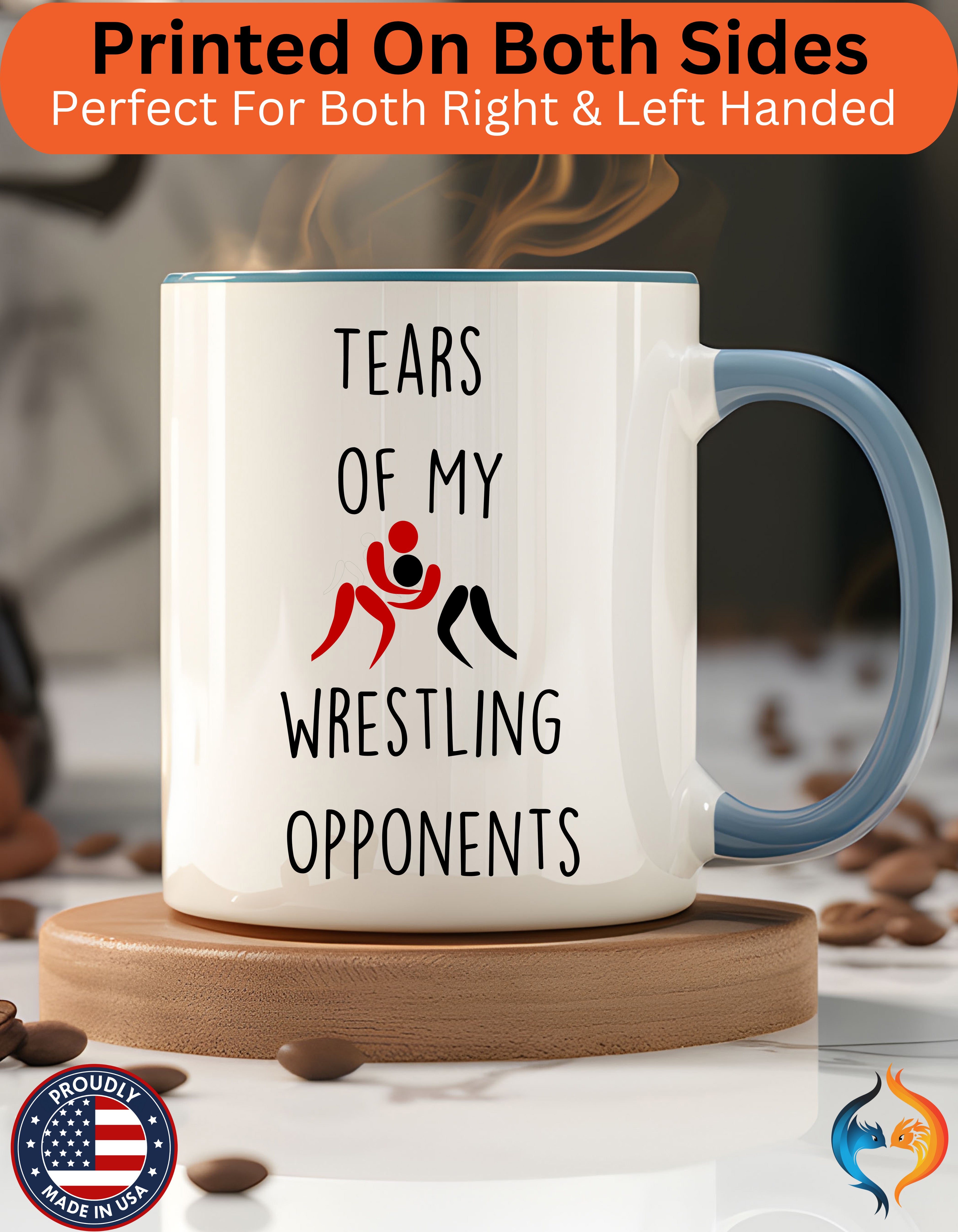 Funny Coffee Mug, Personalized Mug, Tears Of My Wrestling Opponents, Accent Cup (11, 15oz), Sarcastic Mug,  Tea Coffee Cup, gift under 20