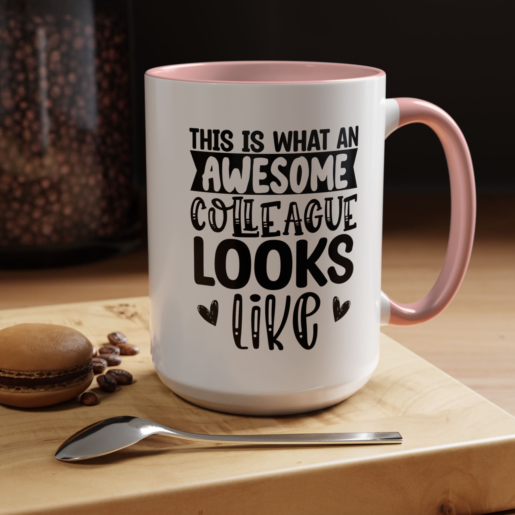 Funny Coffee Mug, Personalized Mug, This Is What An Awesome Colleague Looks Like Accent Cup (11, 15oz), Gift Under 20, White Elephant