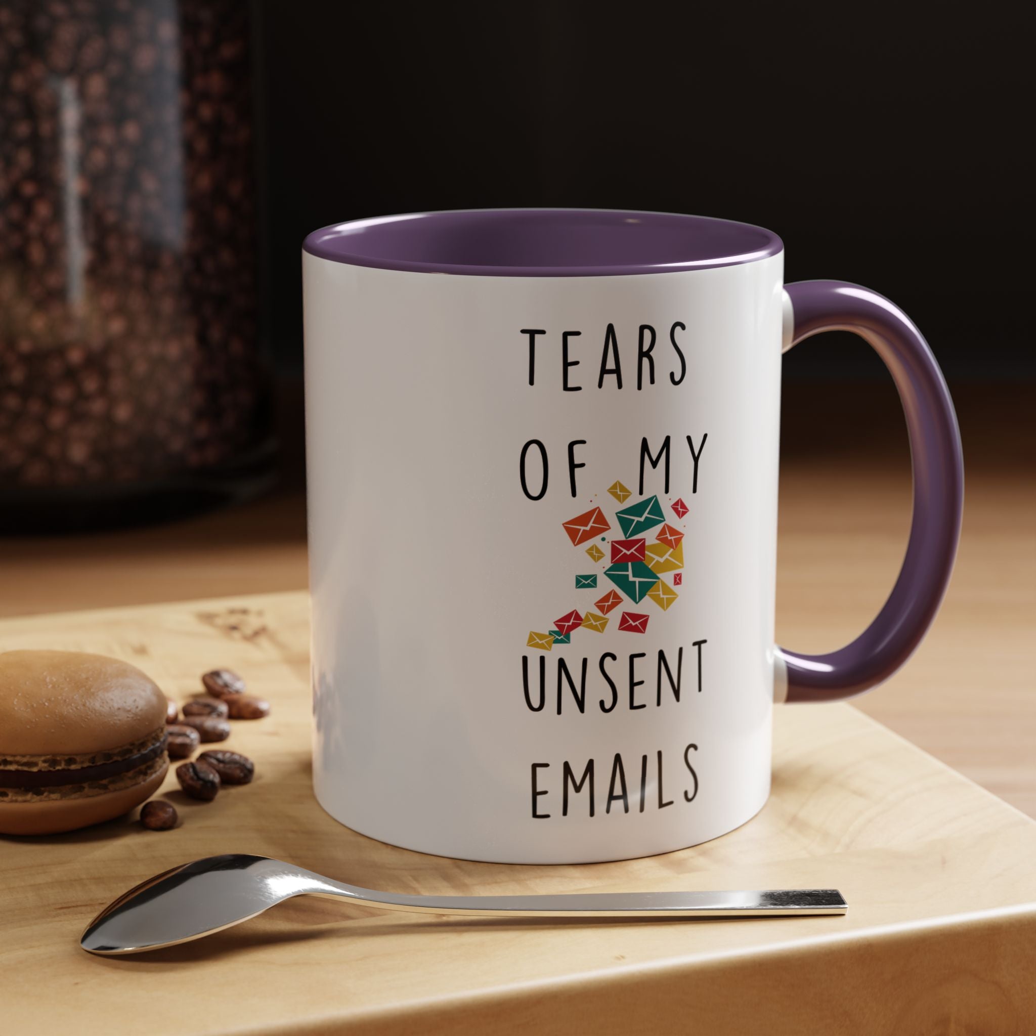 Funny Coffee Mug, Personalized Mug, Tears Of My Unsent Emails, Accent Cup (11, 15oz), Sarcastic Mug,  Tea Coffee Cup, Gift Under 20