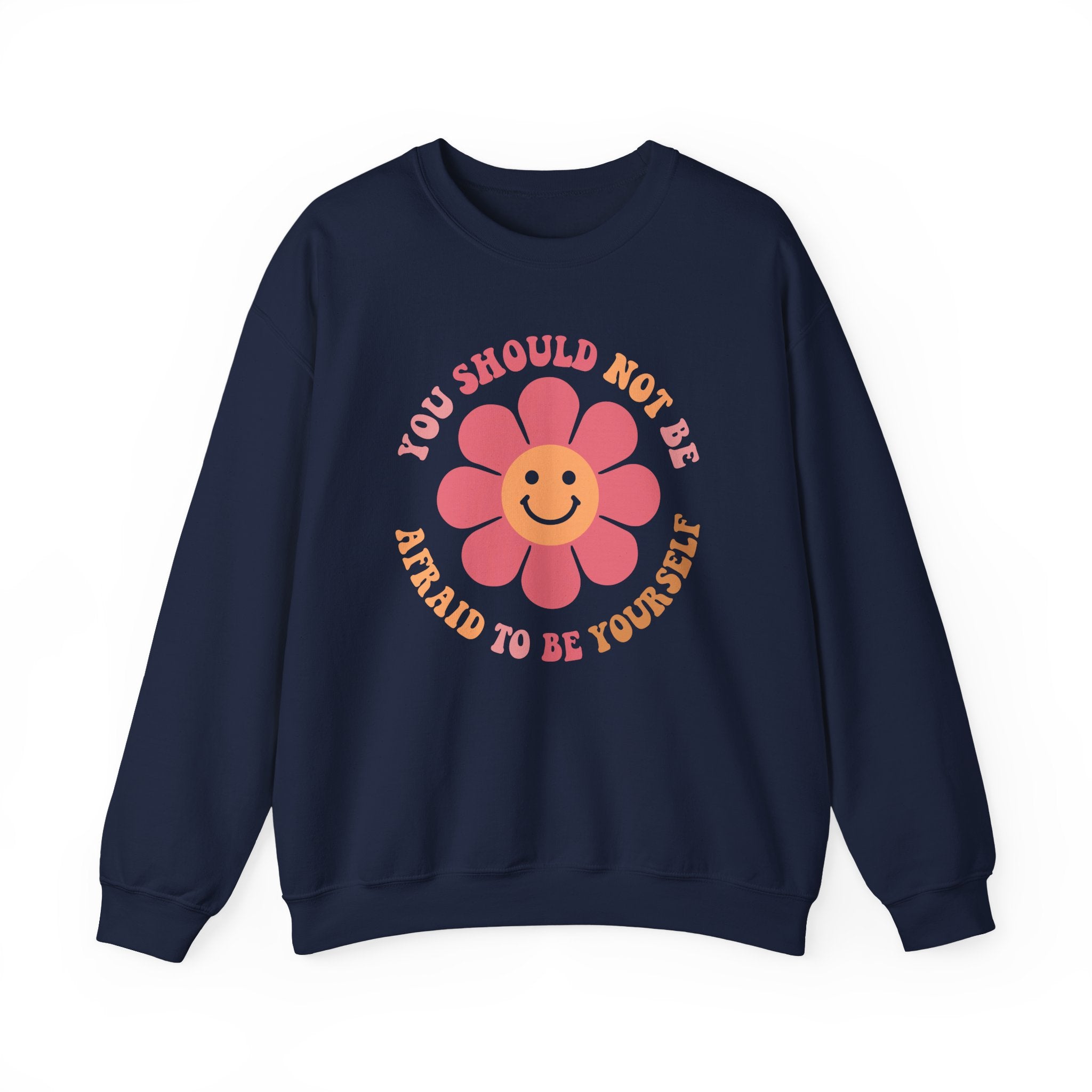 Positive Affirmation Crewneck Sweatshirt with motivational flower graphic for fall