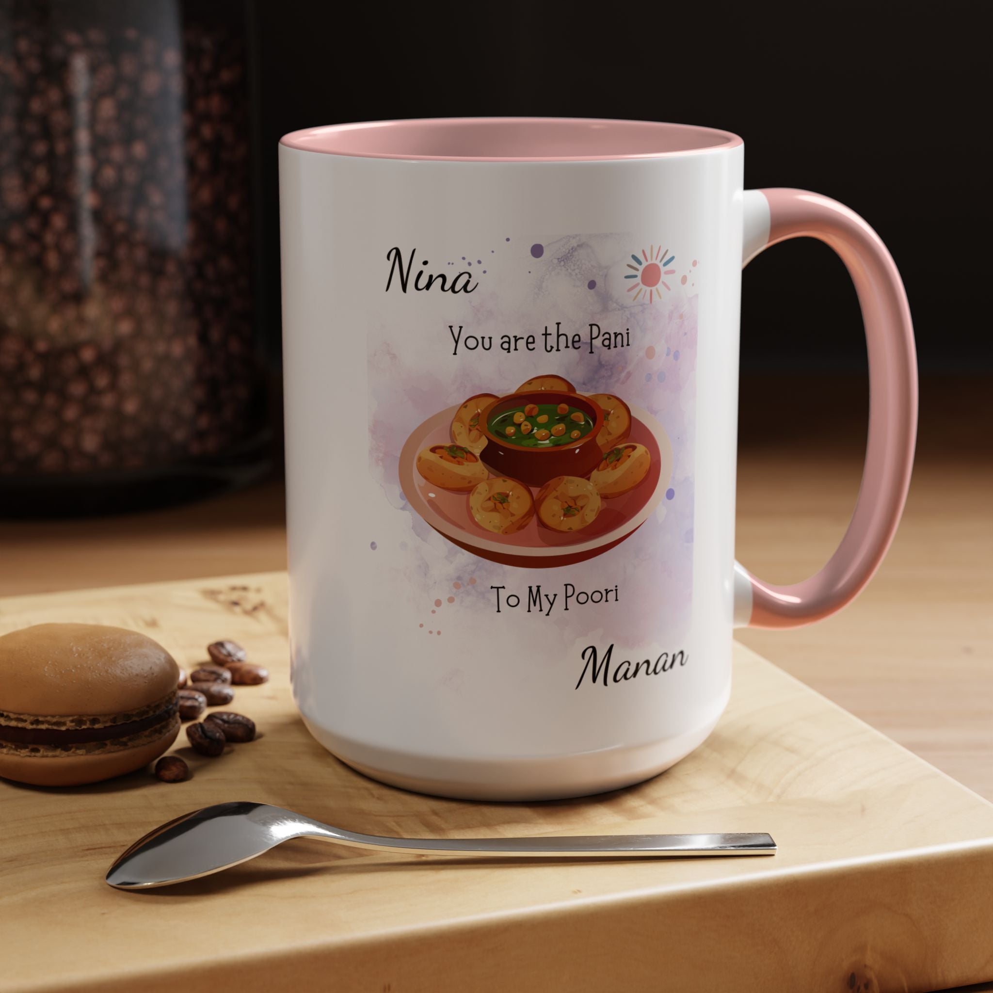 Funny Coffee Mug, Personalized Mug, You Are Pani To My Poori Accent Cup 11/15oz, Anniversary, Wedding, Valentines, Romantic Gift Him her
