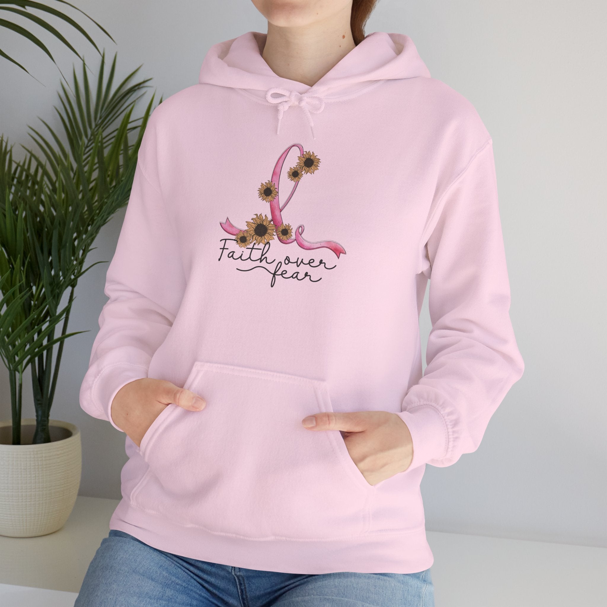 Faith Over Fear Floral Hoodie — Inspirational Women's Pullover
