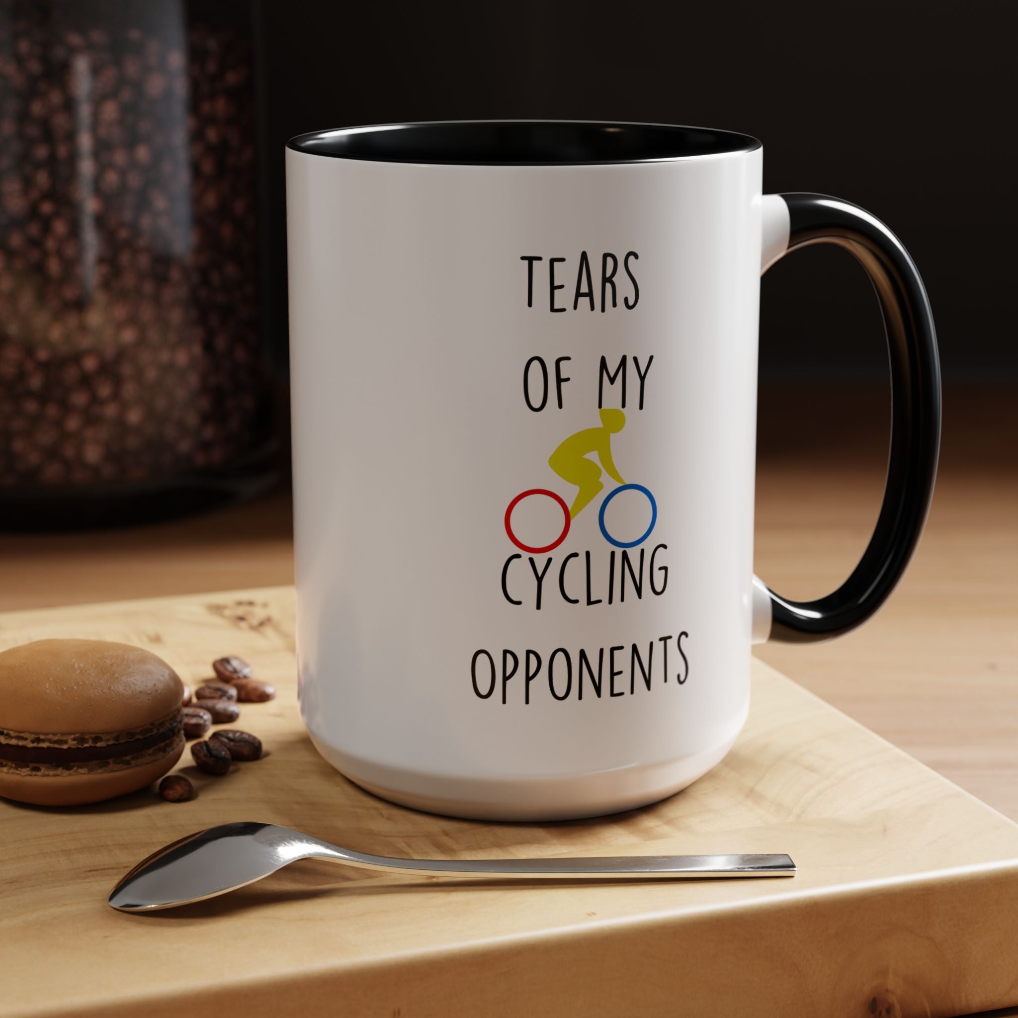Funny Coffee Mug, Personalized Mug, Tears Of My Cycling Opponents, Accent Cup (11, 15oz), Sarcastic Mug,  Tea Coffee Cup, Gift Under 20