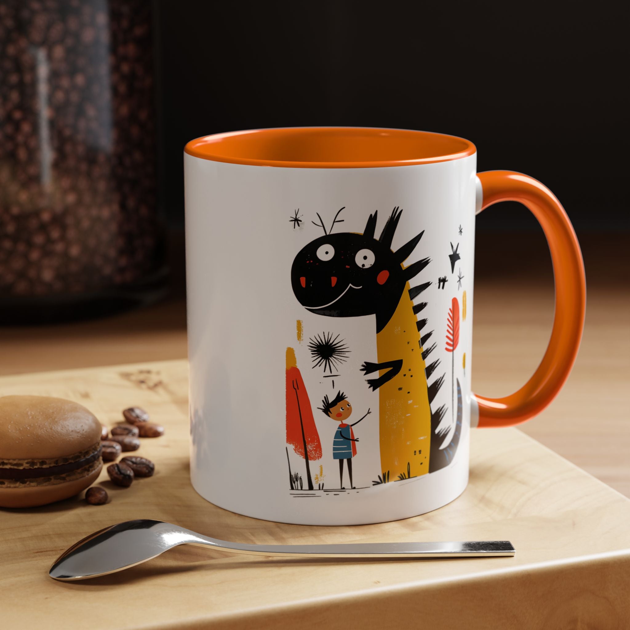 Funny Coffee Mug, Personalized Mug, My Dragon and I Accent Cup (11, 15oz), Gift Under 20, White Elephant gift