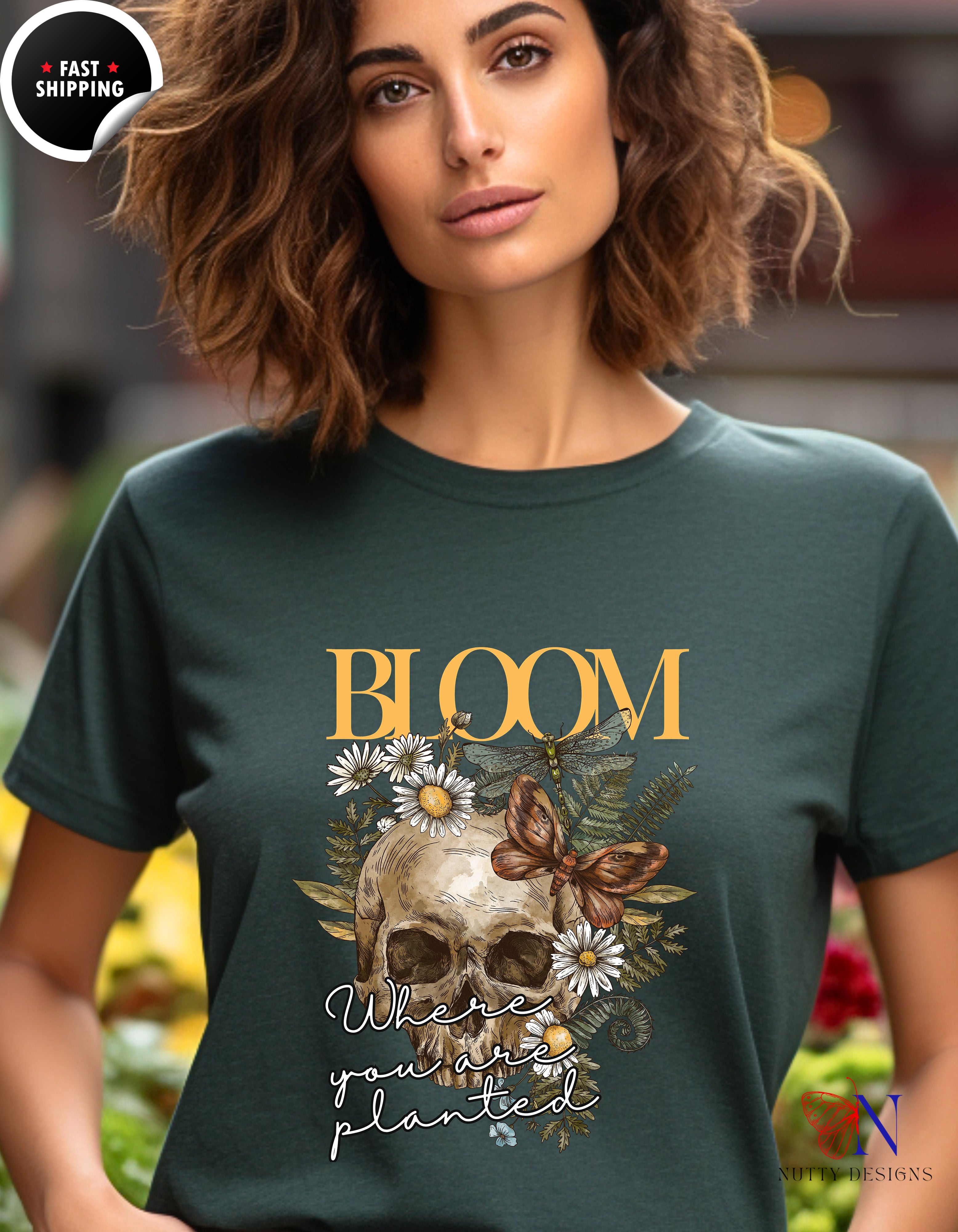 Bloom Where You Are Planted T-Shirt Product Photo | Nutty Designs