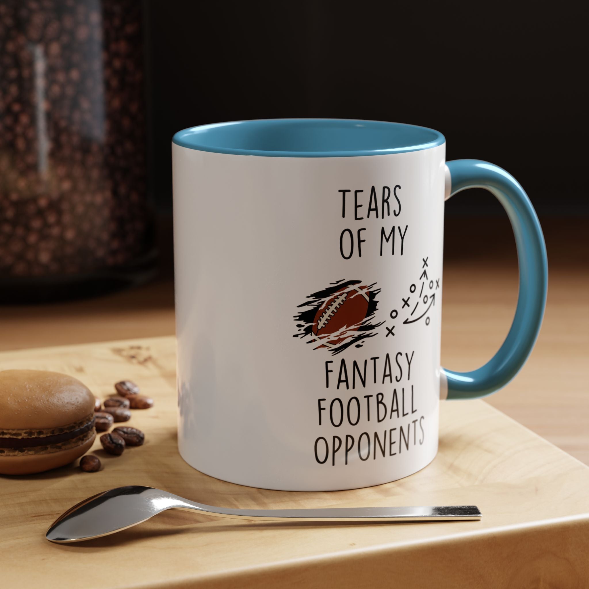 Funny Coffee Mug, Personalized Mug, Tears Of My Fantasy Football Opponents, Accent Cup (11, 15oz), Sarcastic Mug,  Tea Cup, Gift Under 20