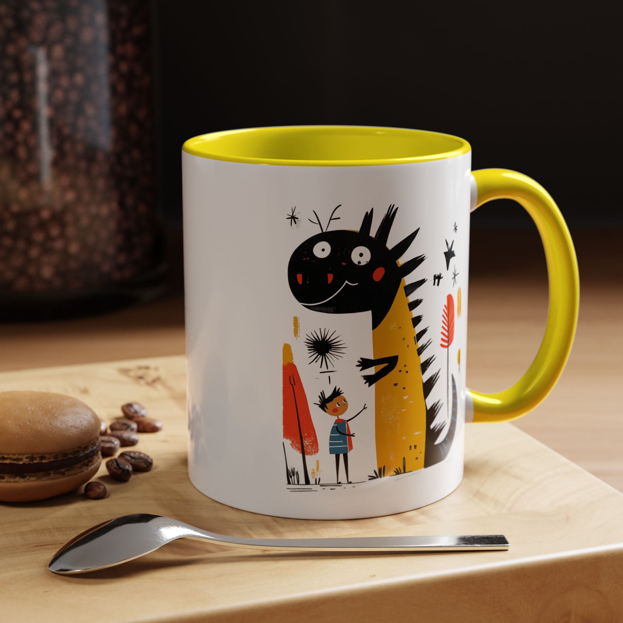 Funny Coffee Mug, Personalized Mug, My Dragon and I Accent Cup (11, 15oz), Gift Under 20, White Elephant gift