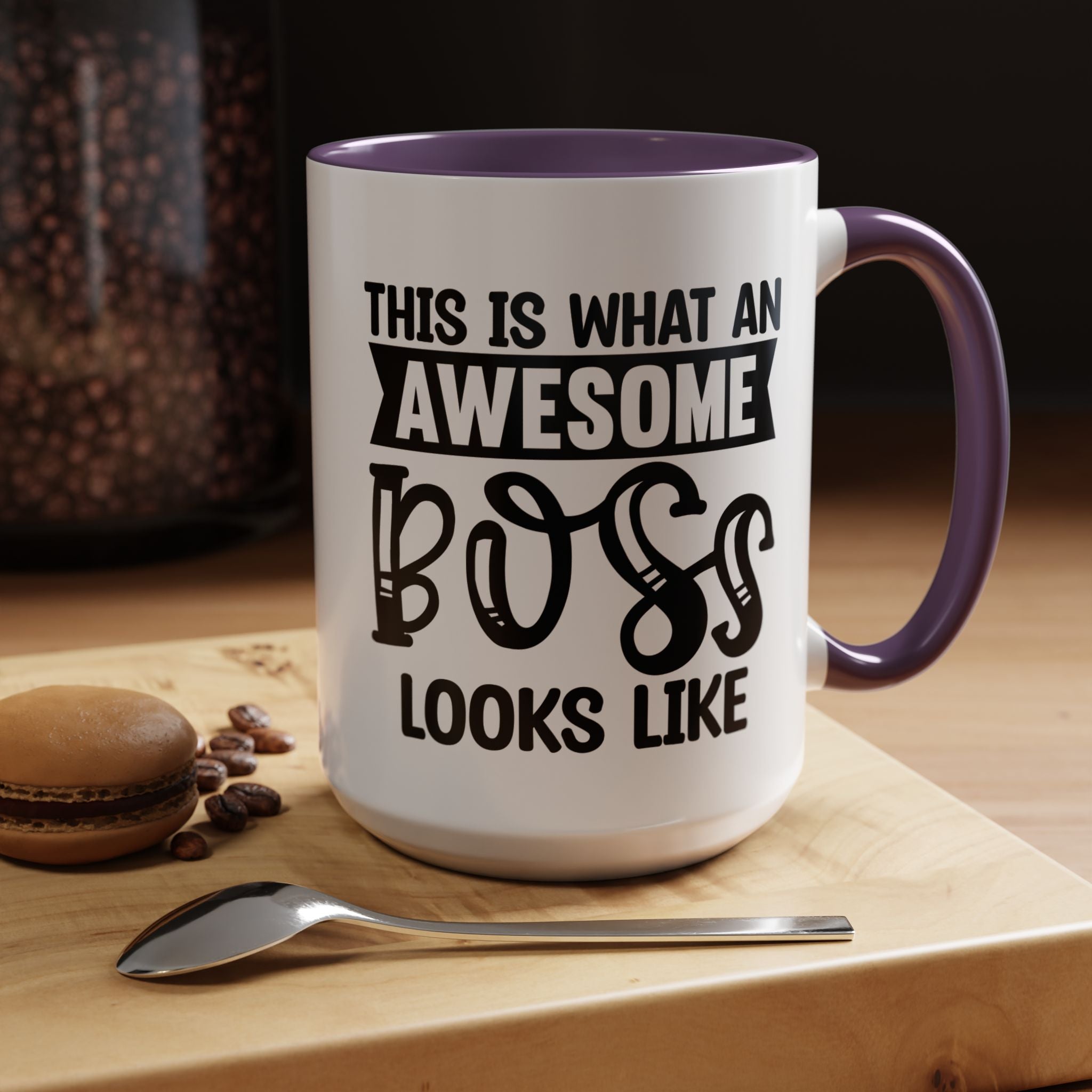 Funny Coffee Mug, Personalized Mug, This Is What An Awesome Boss Looks Like Accent Cup (11, 15oz), Gift Under 20, White Elephant
